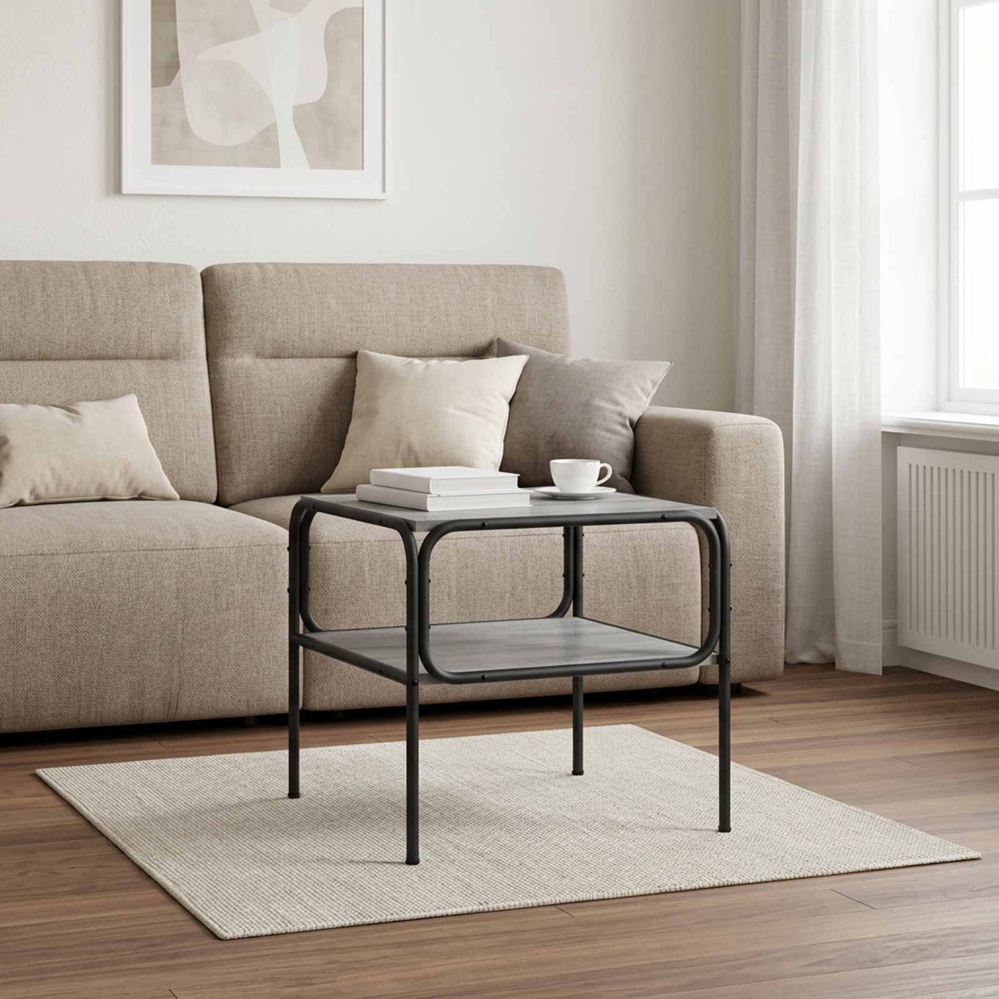 vidaXL Τραπεζάκι Πλευράς Γκρι Sonoma 100 x 50 x 46 εκ