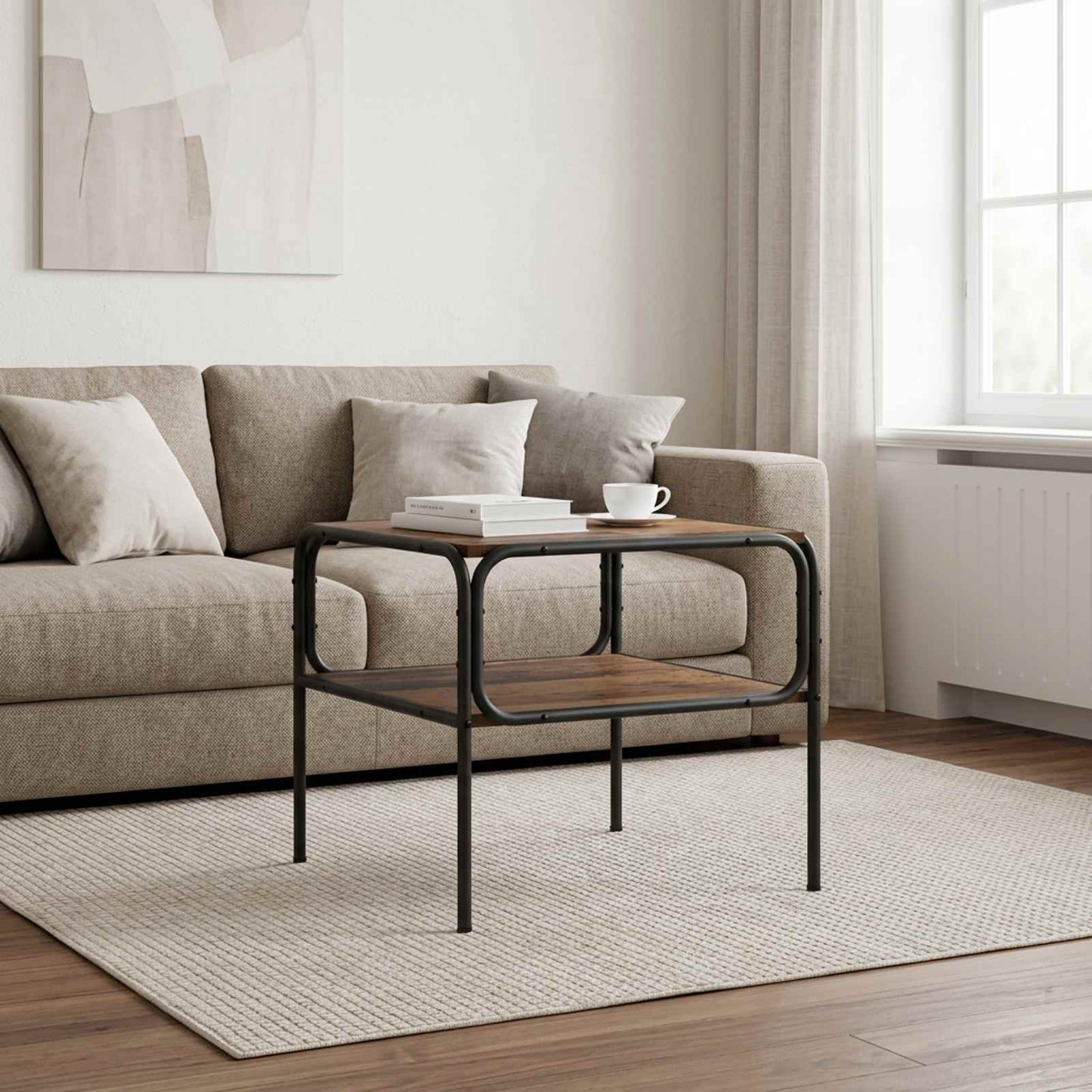 vidaXL Τραπεζάκι Πλευράς Παλαιωμένο ξύλο 100 x 50 x 46 εκ