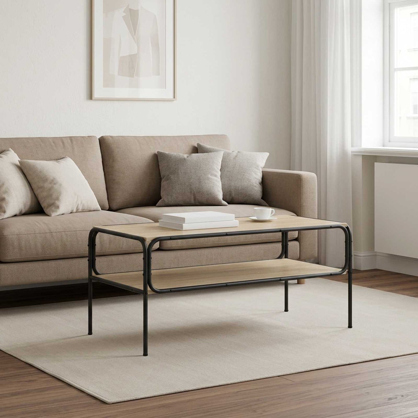 vidaXL Τραπεζάκι Πλευράς Sonoma Δρυς 100 x 50 x 46 εκ