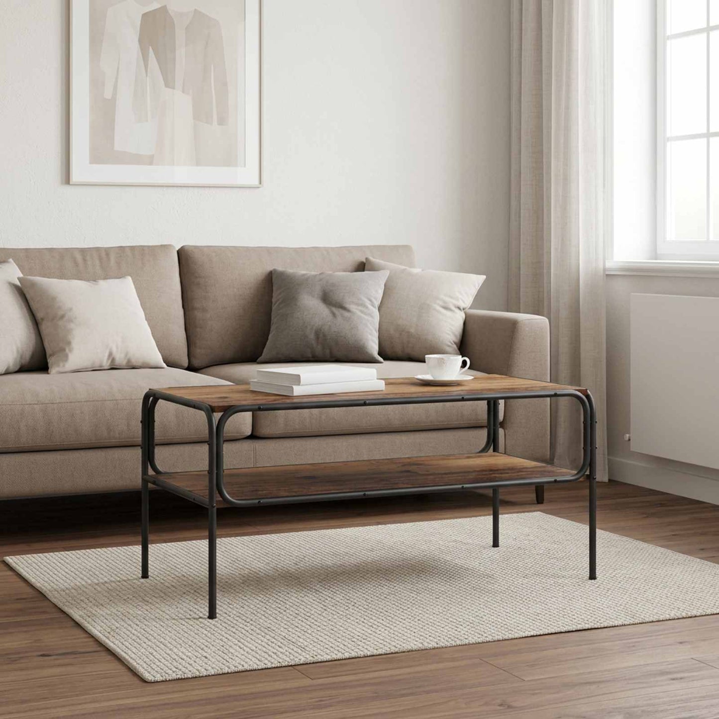 vidaXL Τραπεζάκι Πλευράς Παλαιωμένο ξύλο 100 x 50 x 46 εκ