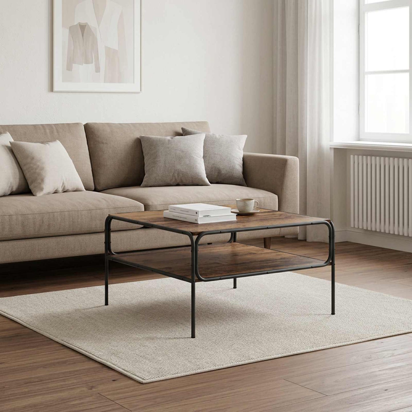 vidaXL Τραπεζάκι Πλευράς Παλαιωμένο ξύλο 100 x 50 x 46 εκ