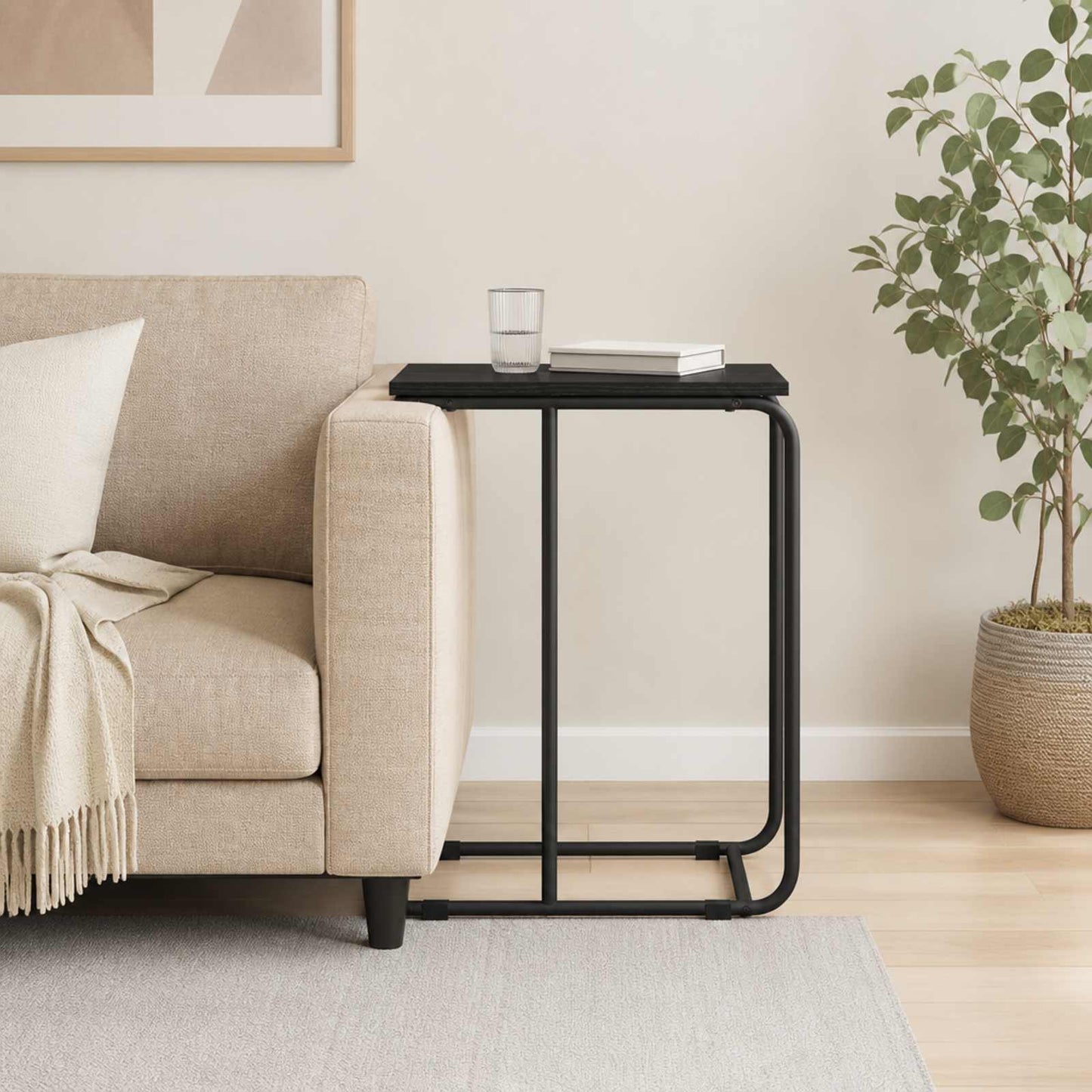 vidaXL Τραπεζάκι Πλευράς Μαύρη Δρυς 40 x 31 x 55 εκ Επεξεργασμένο Ξύλο