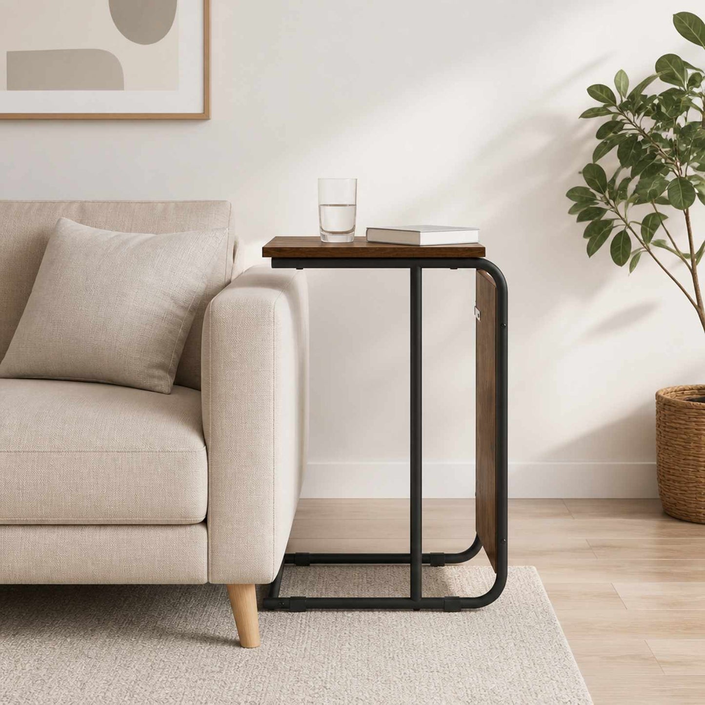 vidaXL Τραπεζάκι Πλευράς Καπνισμένο Ξύλο Δρυός 40 x 31 x 55 εκ
