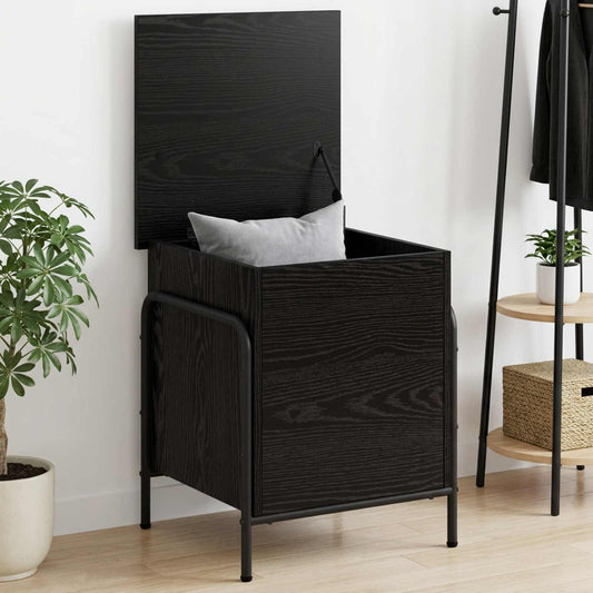 vidaXL Κουτί αποθήκευσης Μαύρη Δρυς 80 x 40 x 49,5 εκ