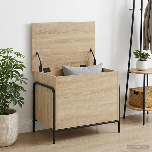 vidaXL Κουτί αποθήκευσης Sonoma Δρυς 80 x 40 x 49,5 εκ