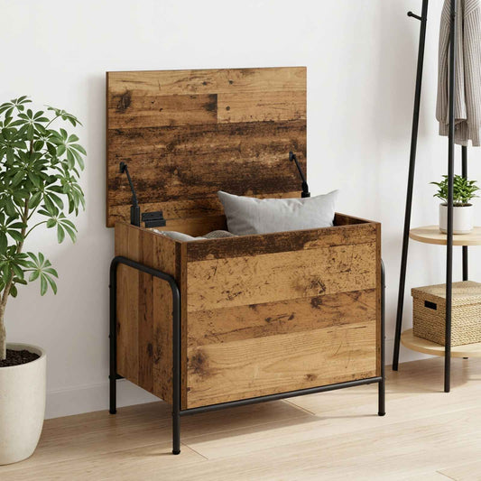 vidaXL Κουτί αποθήκευσης Παλαιωμένο ξύλο 80 x 40 x 49,5 εκ