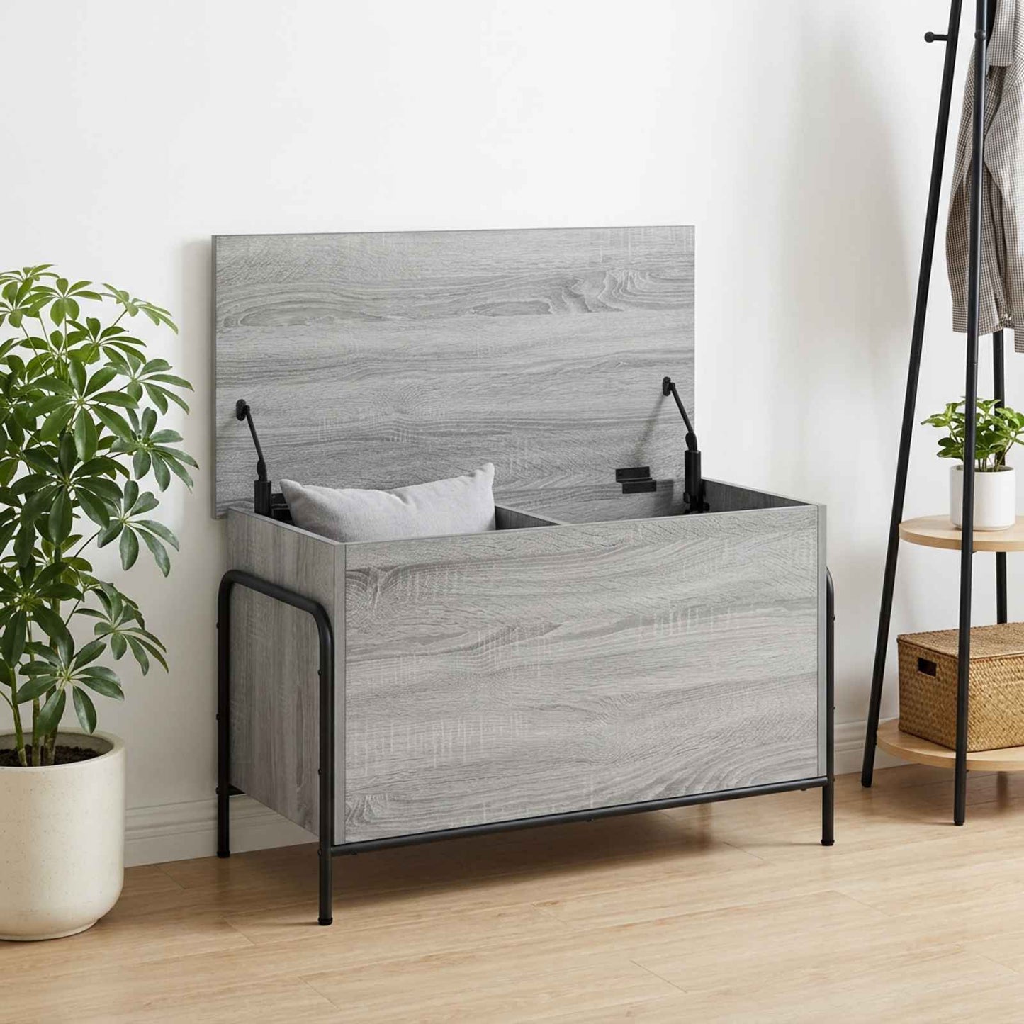 vidaXL Κουτί αποθήκευσης Γκρι Sonoma 80 x 40 x 49,5 εκ