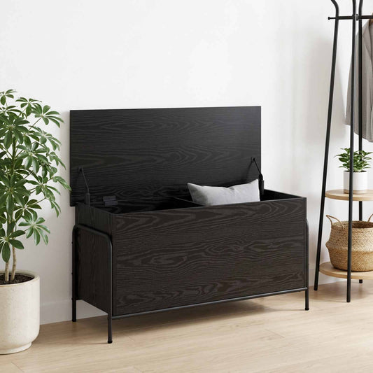 vidaXL Κουτί αποθήκευσης Μαύρη Δρυς 80 x 40 x 49,5 εκ