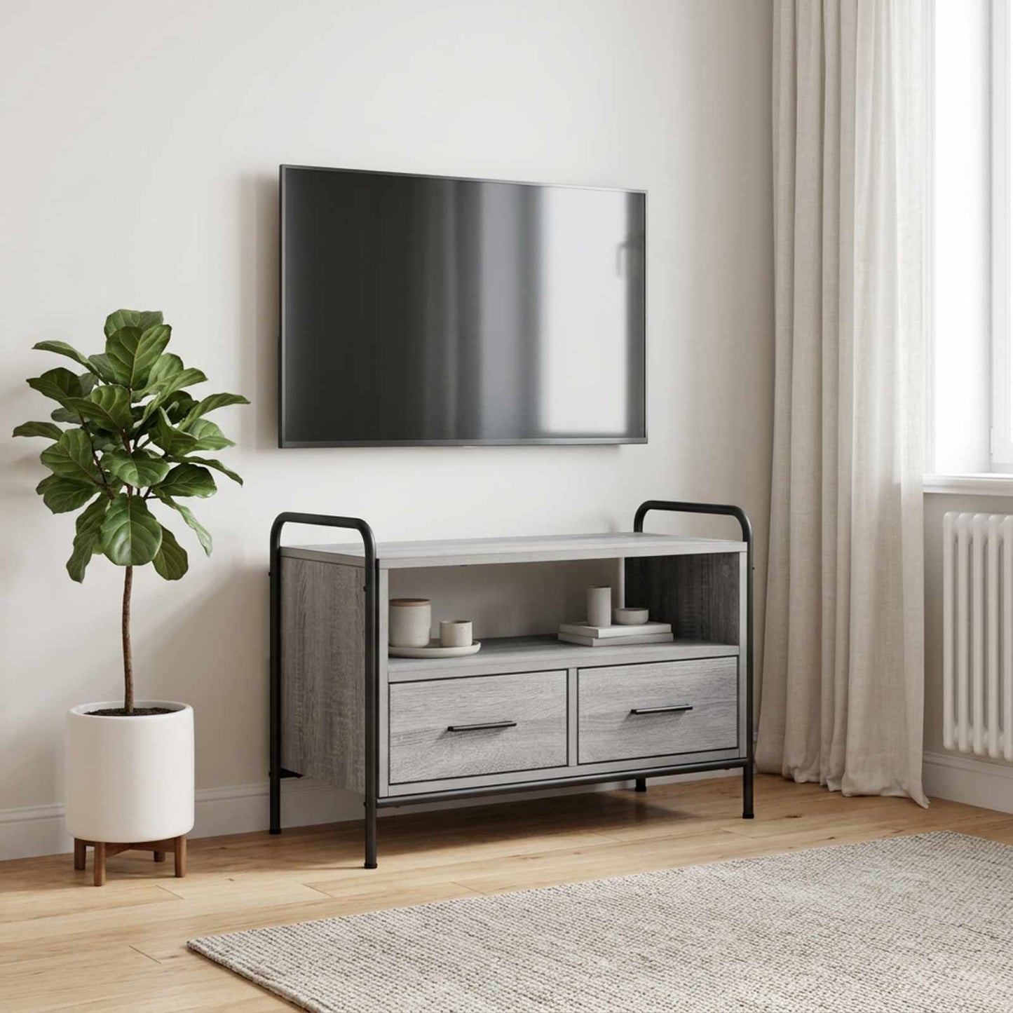 vidaXL Ντουλάπι TV 67,5 x 33 x 50 εκ Γκρι Sonoma Επεξεργασμένο Ξύλο