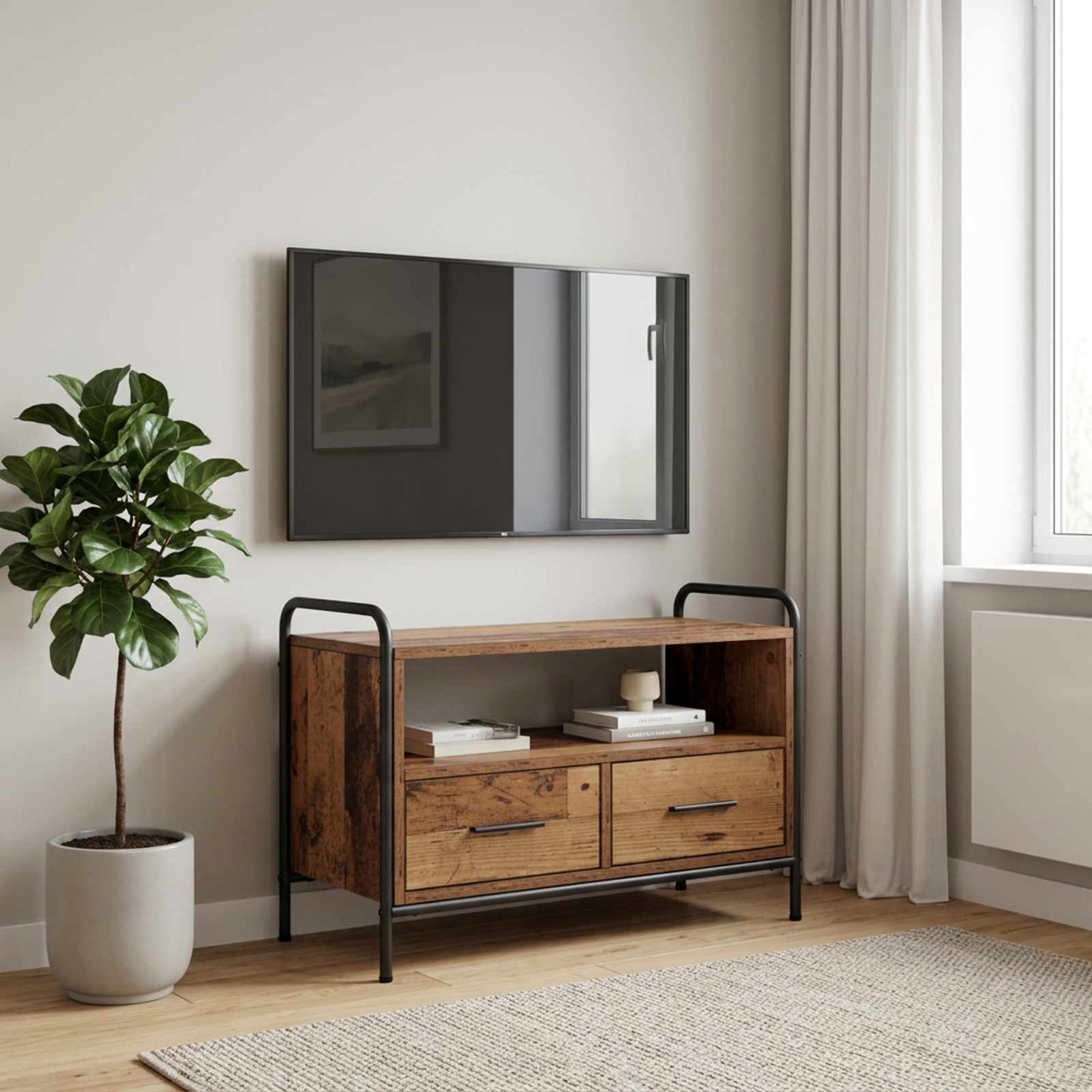 vidaXL Ντουλάπι TV 67,5 x 33 x 50 εκ Παλαιωμένο ξύλο