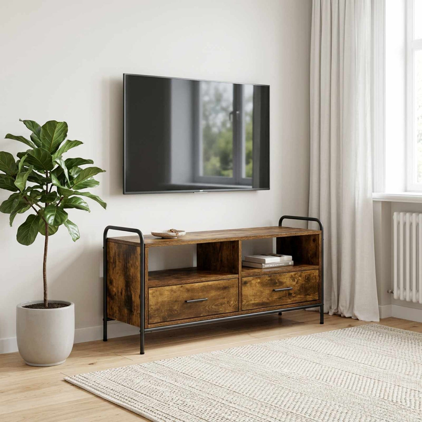 vidaXL Ντουλάπι TV 67,5 x 33 x 50 εκ Καπνισμένο Ξύλο Δρυός