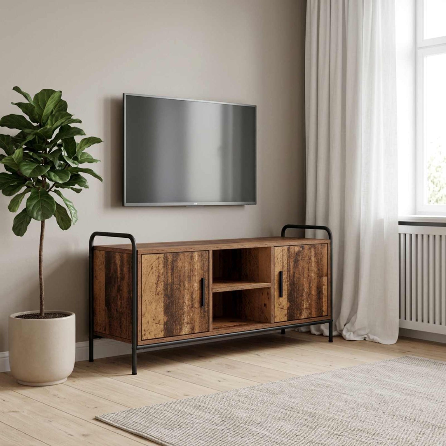 vidaXL Ντουλάπι TV 99 x 33 x 50 εκ. Παλαιωμένο ξύλο Επεξεργασμένο Ξύλο