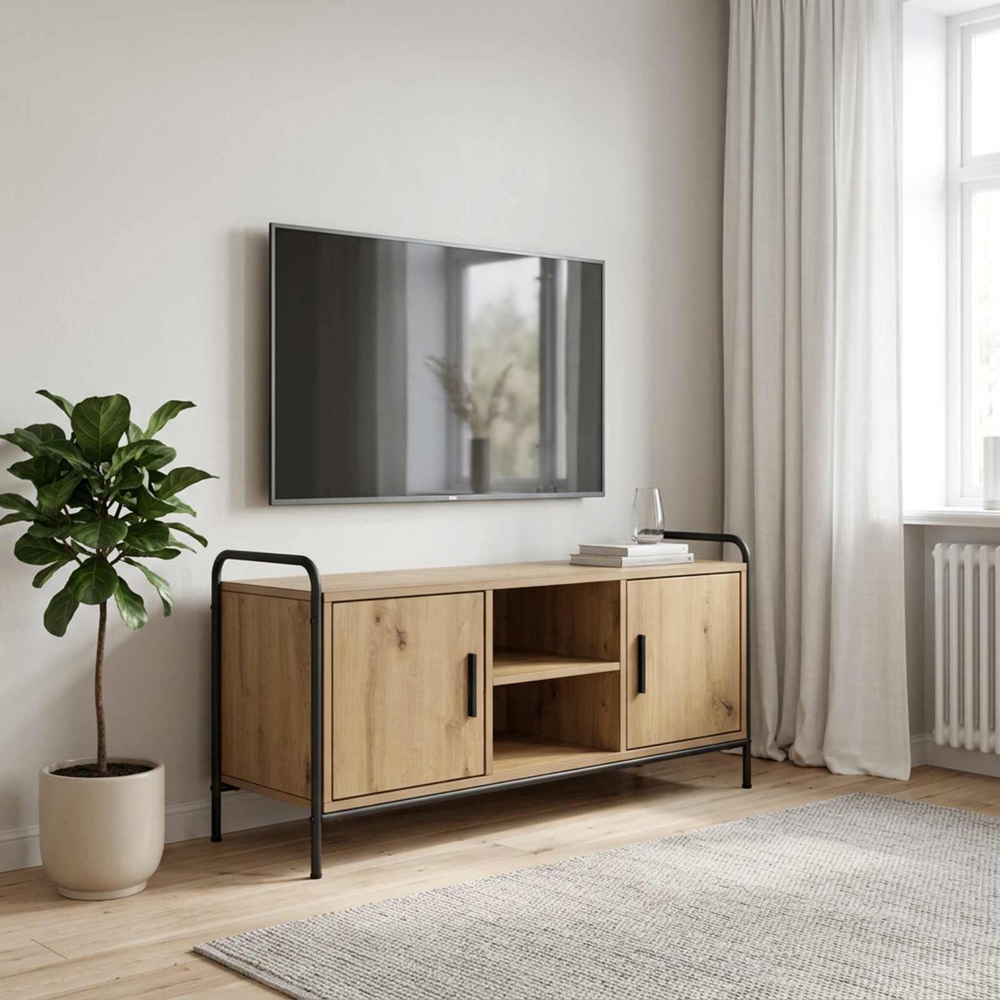 vidaXL Ντουλάπι TV 99 x 33 x 50 εκ. Artisan Δρυς Επεξεργασμένο Ξύλο