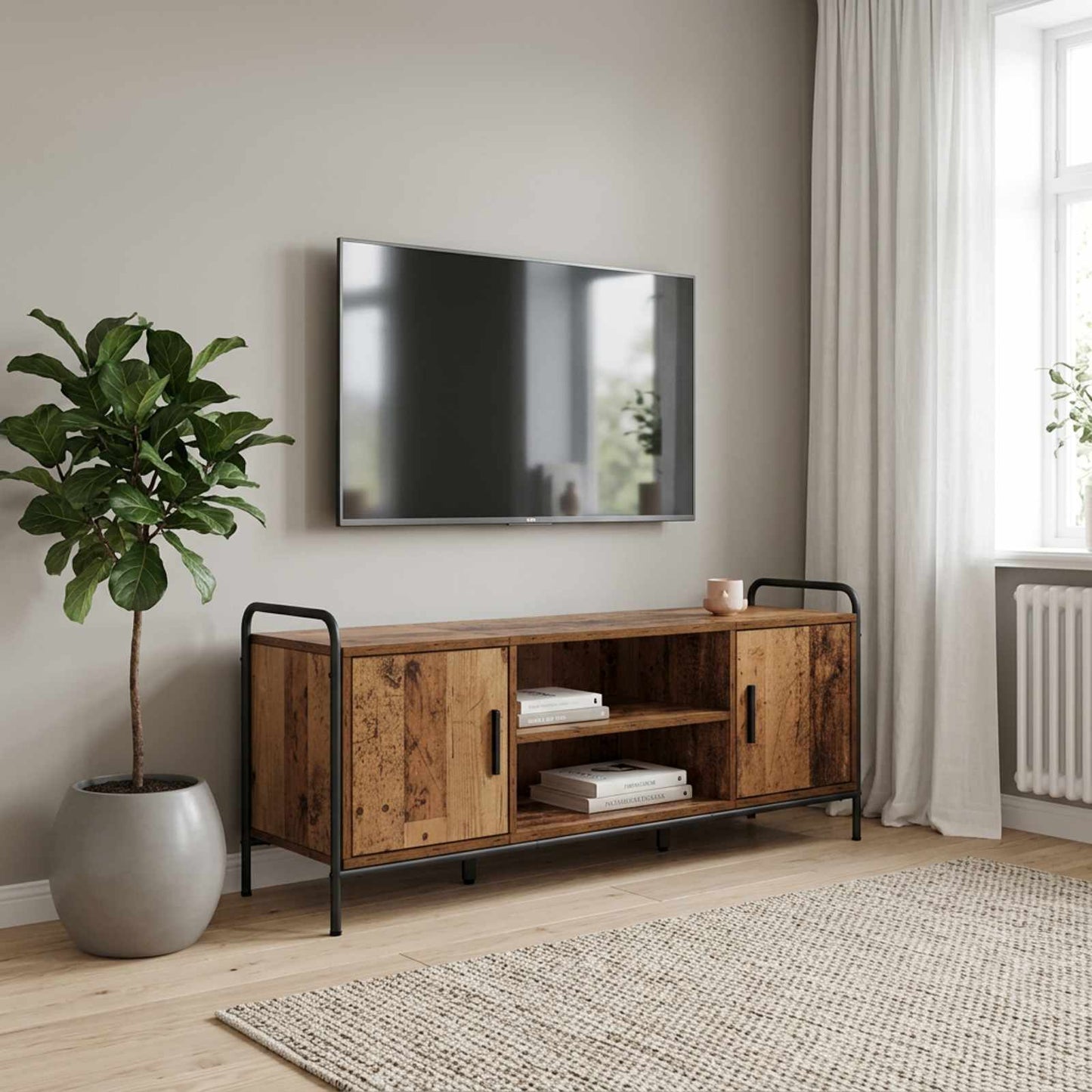 vidaXL Ντουλάπι TV 119 x 33 x 50 cm Παλαιωμένο ξύλο