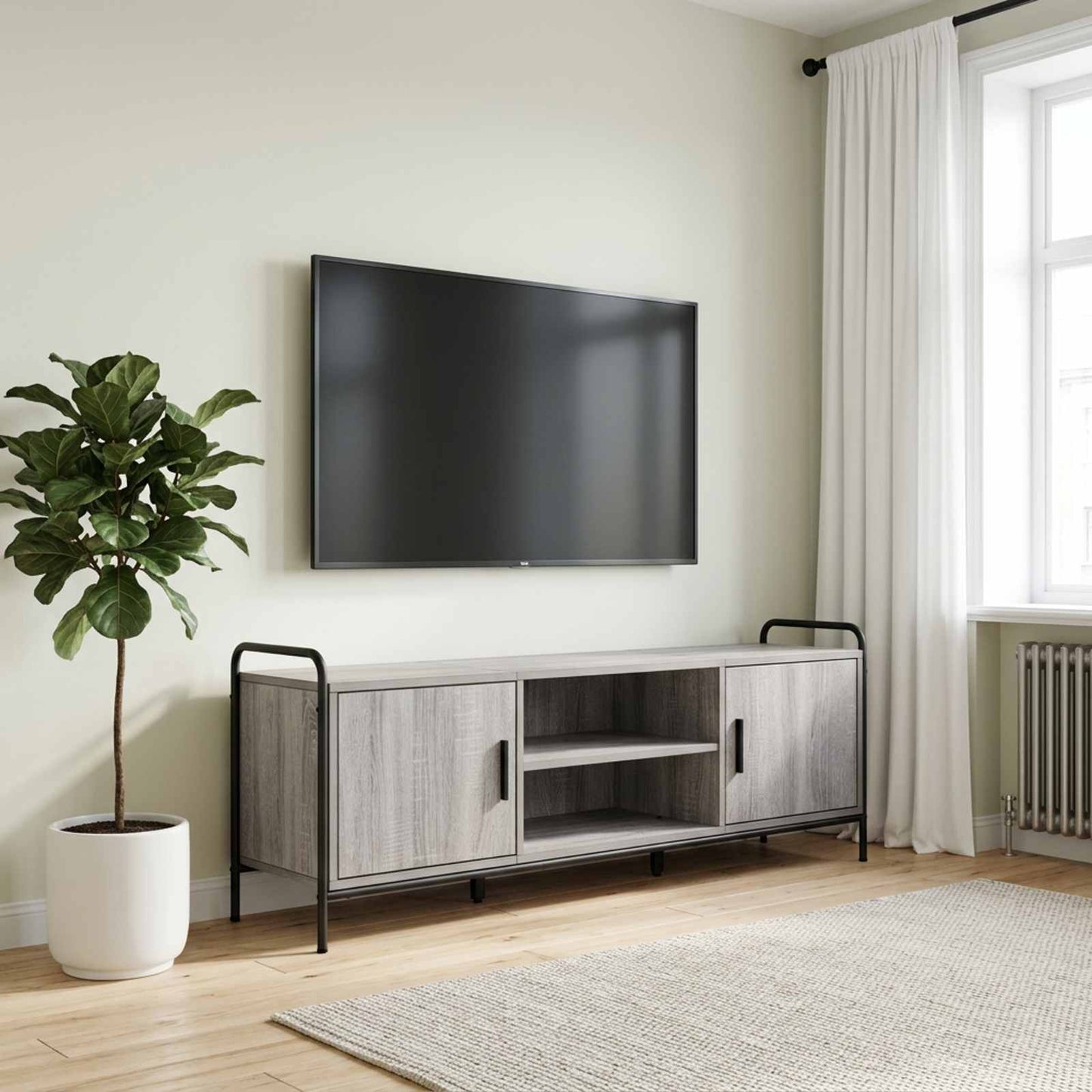 vidaXL Ντουλάπι TV 133 x 33 x 50 εκ. Γκρι Sonoma Επεξεργασμένο Ξύλο