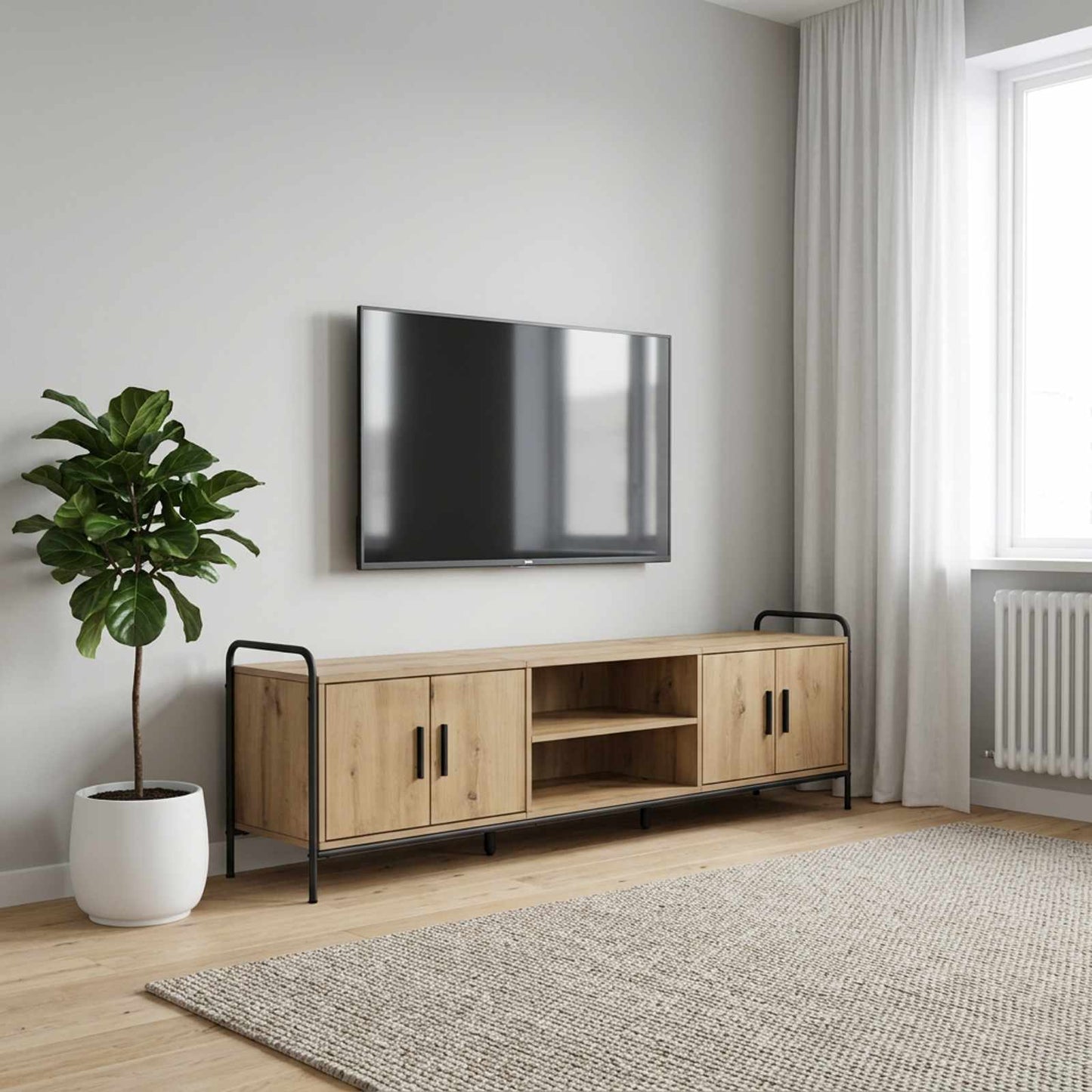 vidaXL Ντουλάπι TV 167,5 x 33 x 50 εκ Artisan Δρυς Επεξεργασμένο Ξύλο