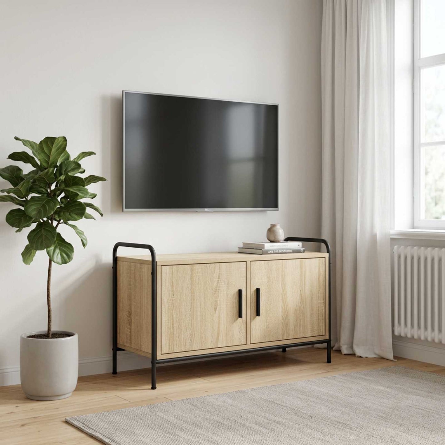 vidaXL Ντουλάπι TV 79,5 x 33 x 50 εκ. Sonoma Δρυς Επεξεργασμένο Ξύλο