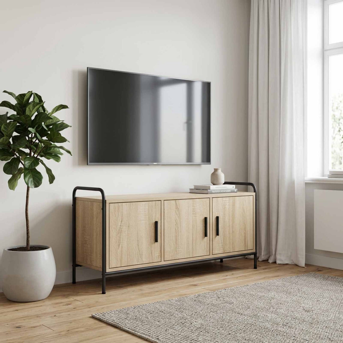 vidaXL Ντουλάπι TV 79,5 x 33 x 50 εκ. Sonoma Δρυς Επεξεργασμένο Ξύλο