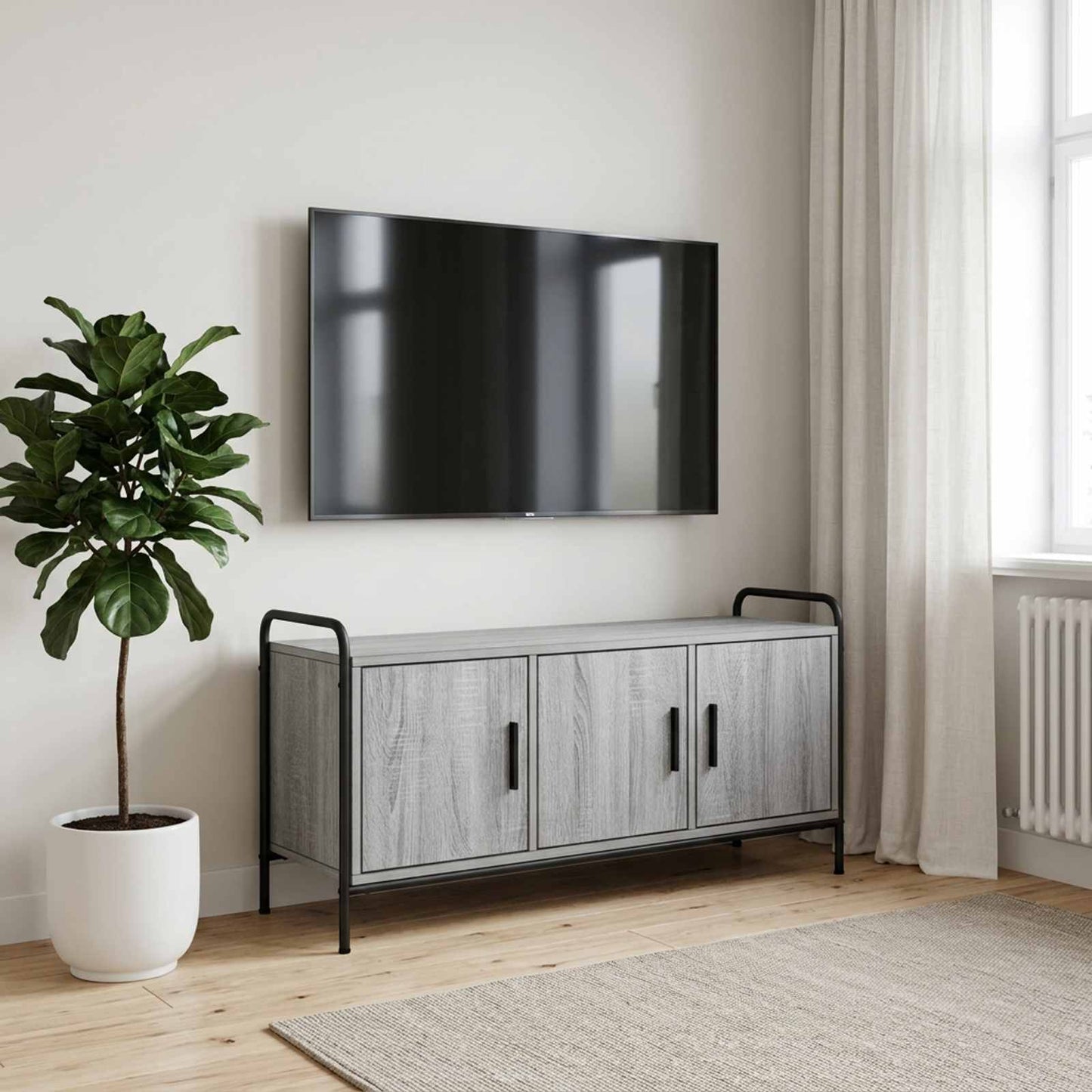 vidaXL Ντουλάπι TV 79,5 x 33 x 50 εκ. Γκρι Sonoma Επεξεργασμένο Ξύλο