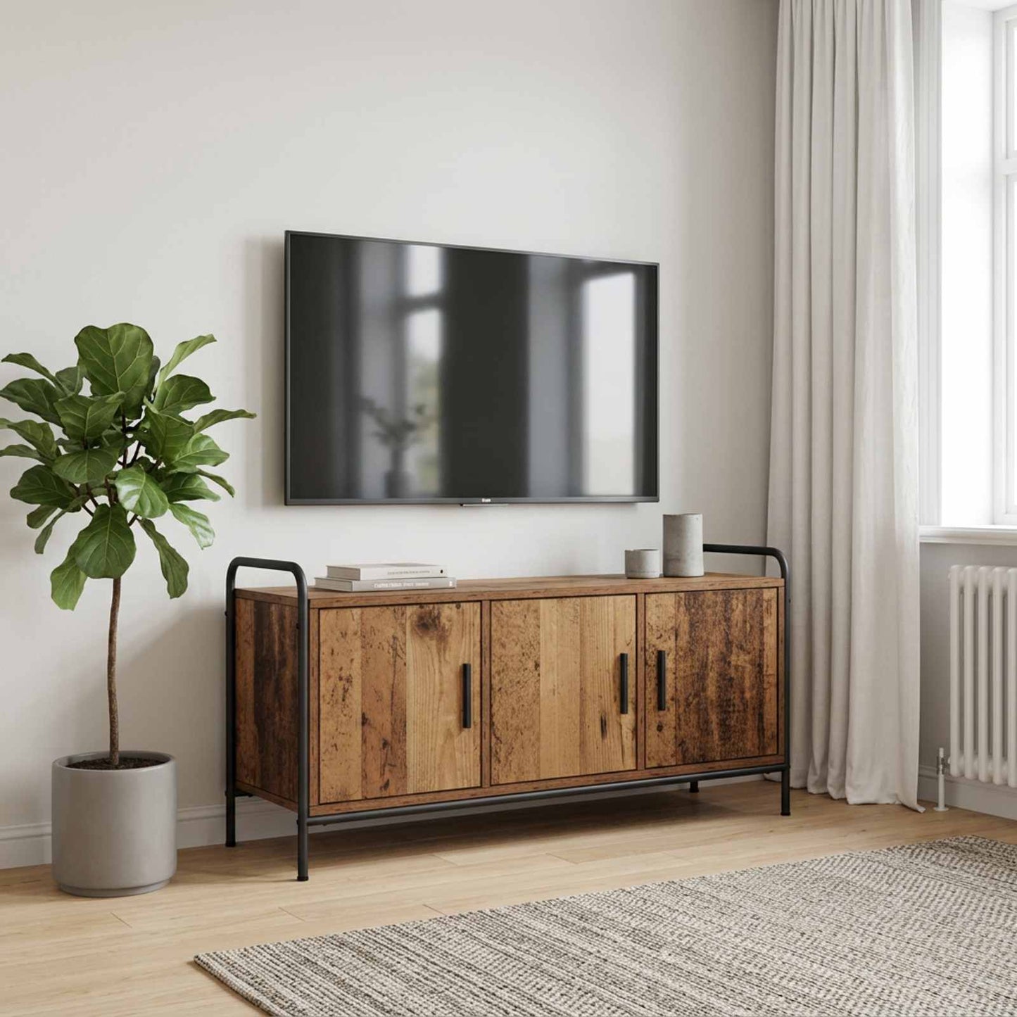 vidaXL Ντουλάπι TV 79,5 x 33 x 50 εκ. Παλαιωμένο ξύλο