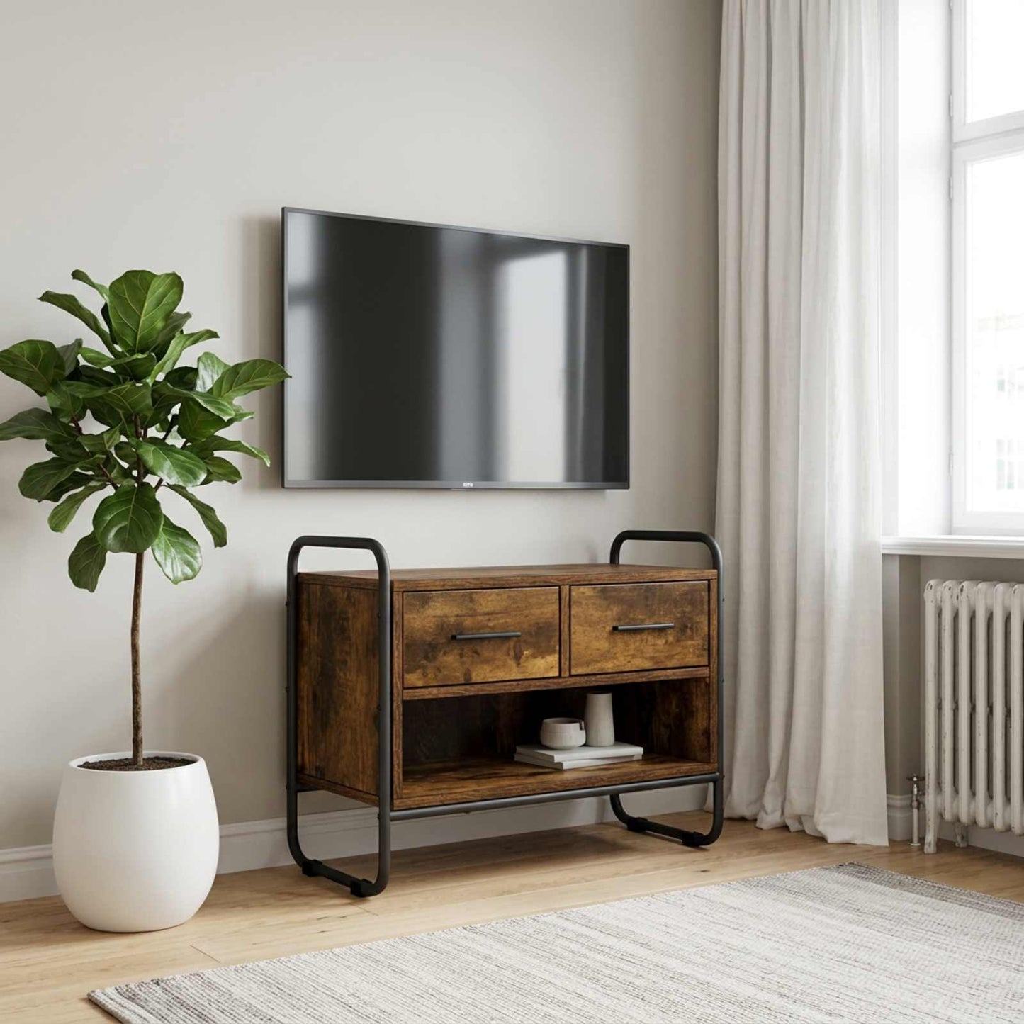 vidaXL Ντουλάπι TV 60 x 30 x 50 εκ. Καπνισμένο Ξύλο Δρυός