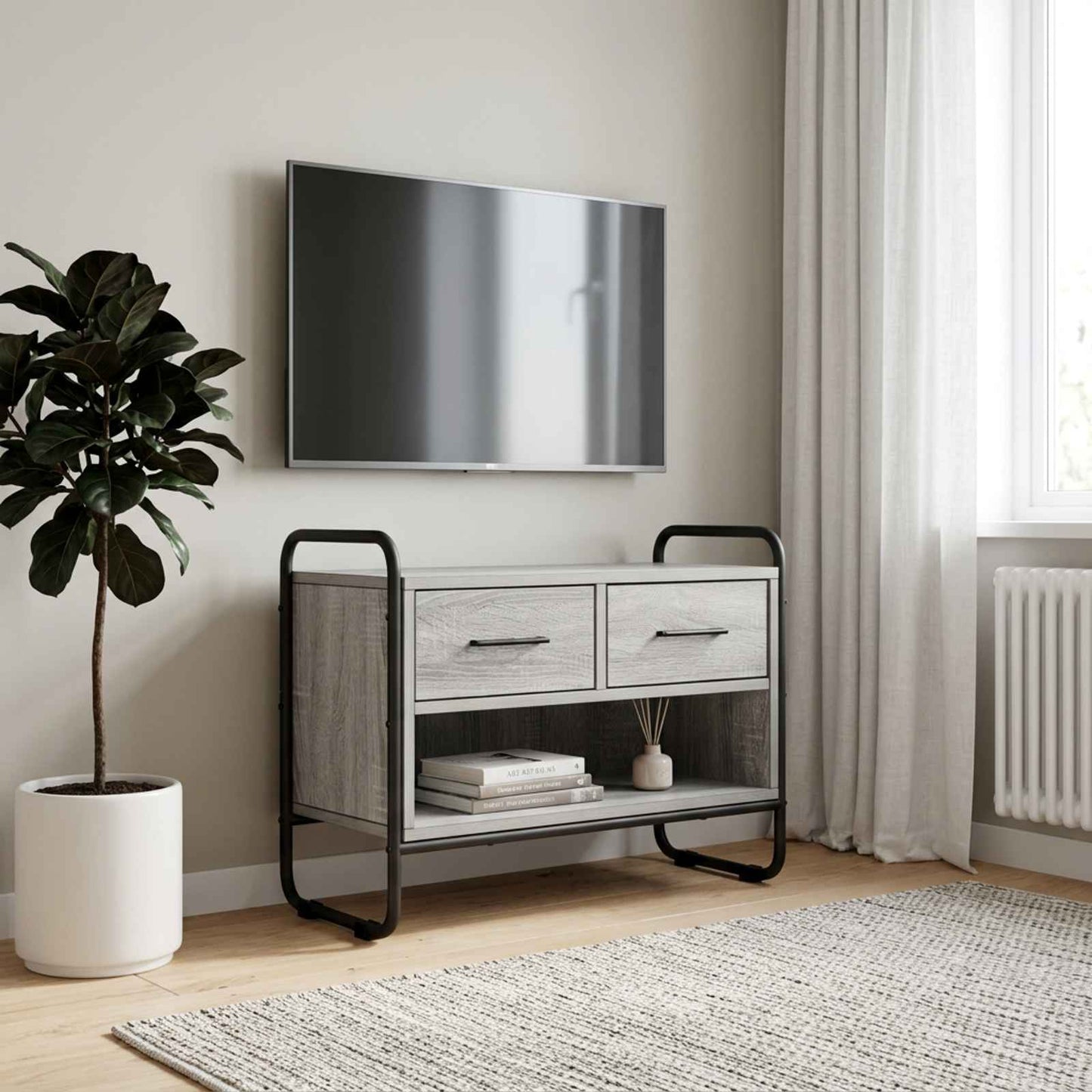 vidaXL Ντουλάπι TV 60 x 30 x 50 εκ. Γκρι Sonoma Επεξεργασμένο Ξύλο