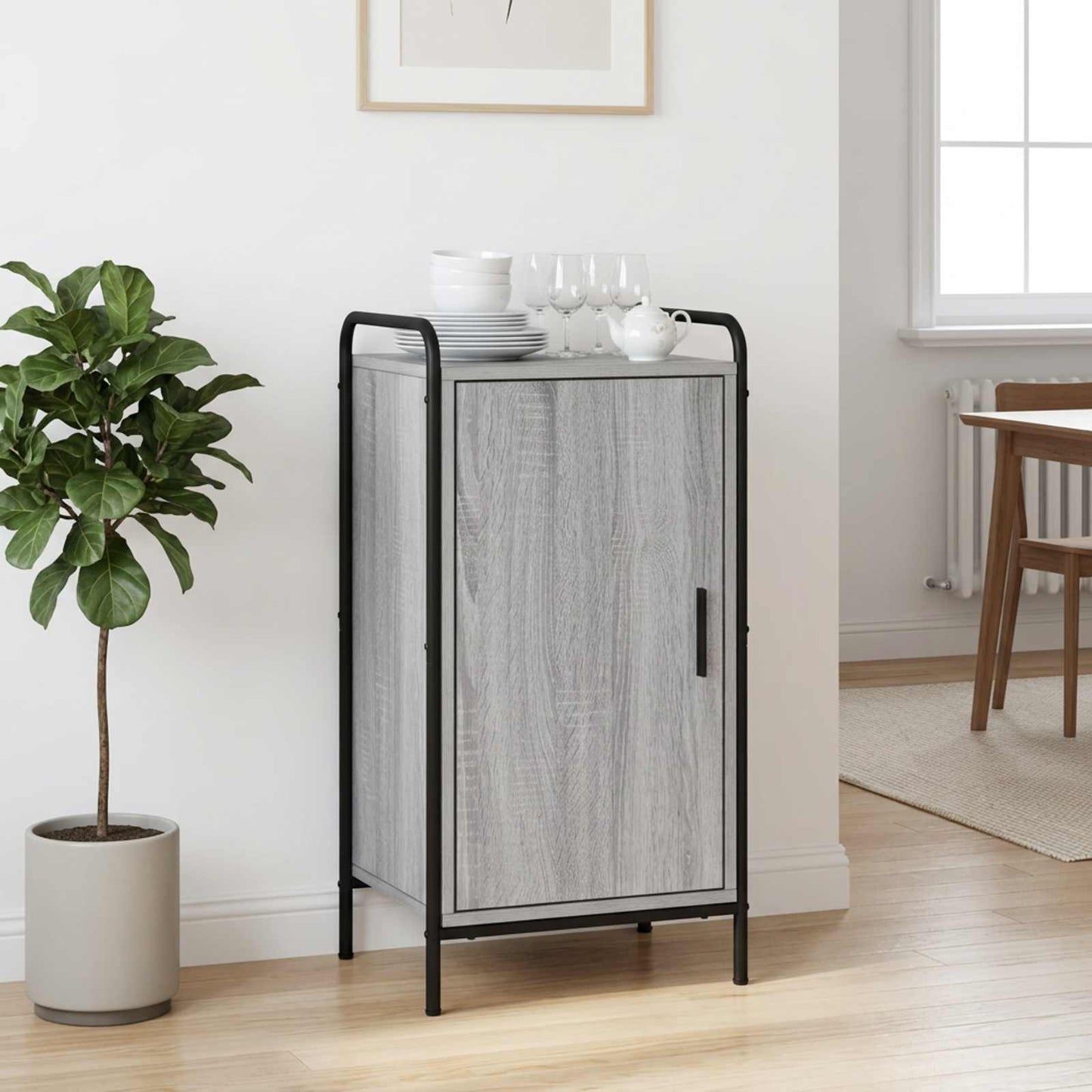 vidaXL Πλαϊνό γραφείο Γκρι Sonoma 97 x 33 x 81 εκ Επεξεργασμένο Ξύλο