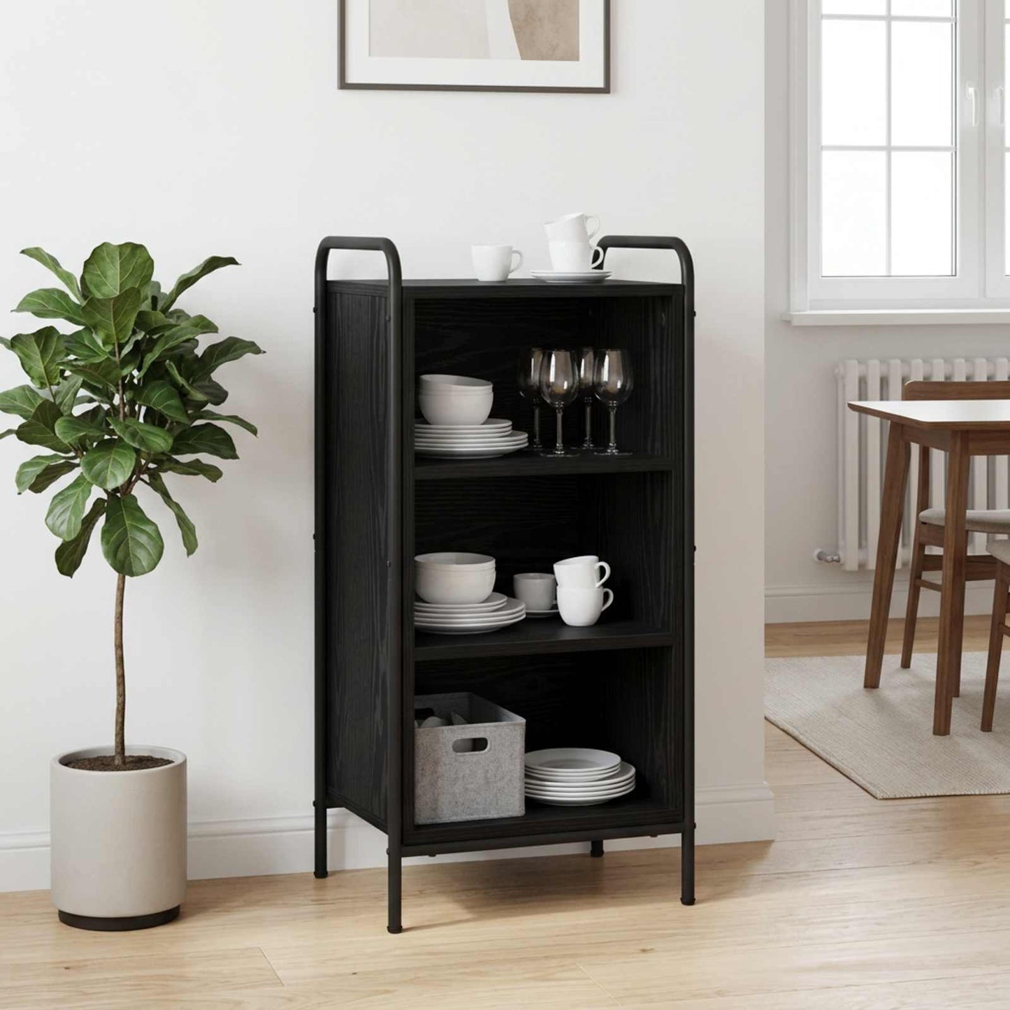 vidaXL Πλαϊνό γραφείο Μαύρη Δρυς 97 x 33 x 81 εκ Επεξεργασμένο Ξύλο