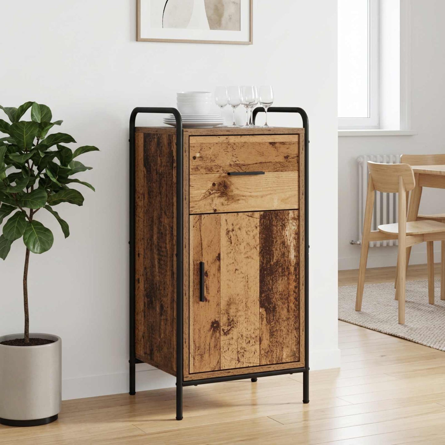 vidaXL Πλαϊνό γραφείο Παλαιωμένο ξύλο 97 x 33 x 81 εκ