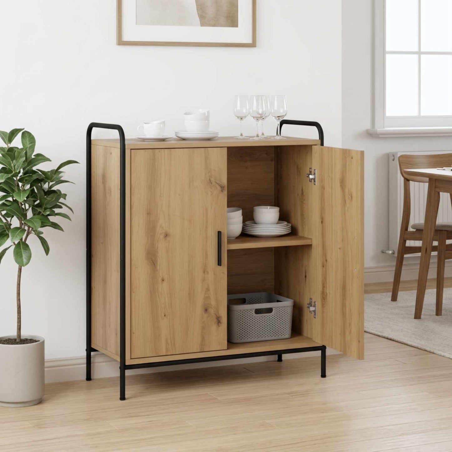 vidaXL Πλαϊνό γραφείο Artisan Δρυς 97 x 33 x 81 εκ Επεξεργασμένο Ξύλο