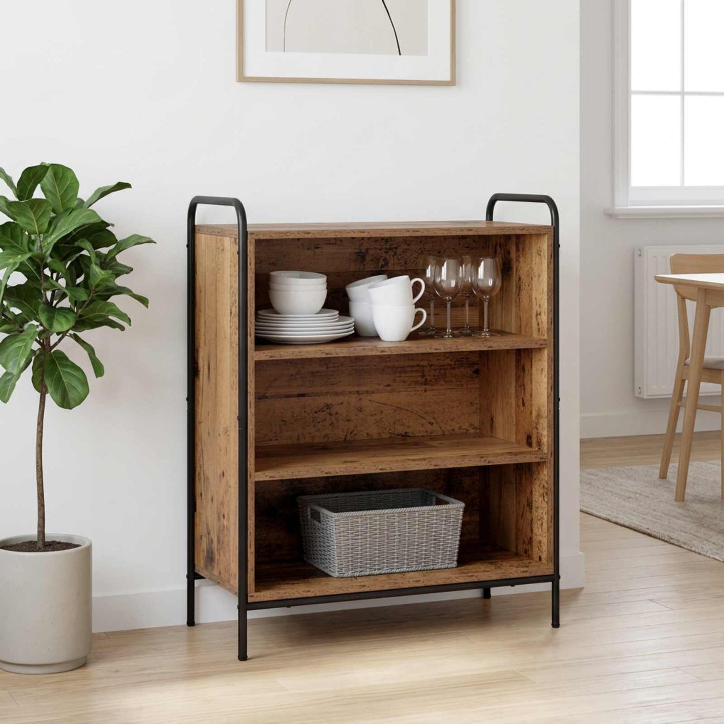 vidaXL Πλαϊνό γραφείο Παλαιωμένο ξύλο 97 x 33 x 81 εκ