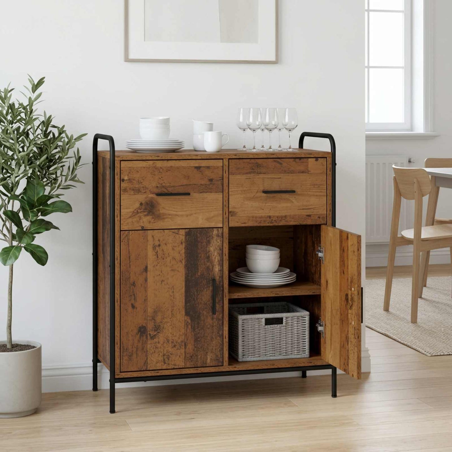 vidaXL Πλαϊνό γραφείο Παλαιωμένο ξύλο 97 x 33 x 81 εκ