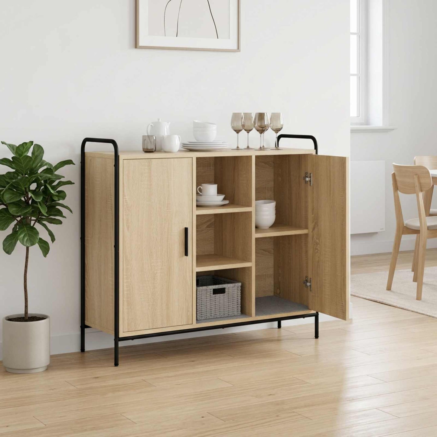 vidaXL Πλαϊνό γραφείο Sonoma Δρυς 97 x 33 x 81 εκ Επεξεργασμένο Ξύλο