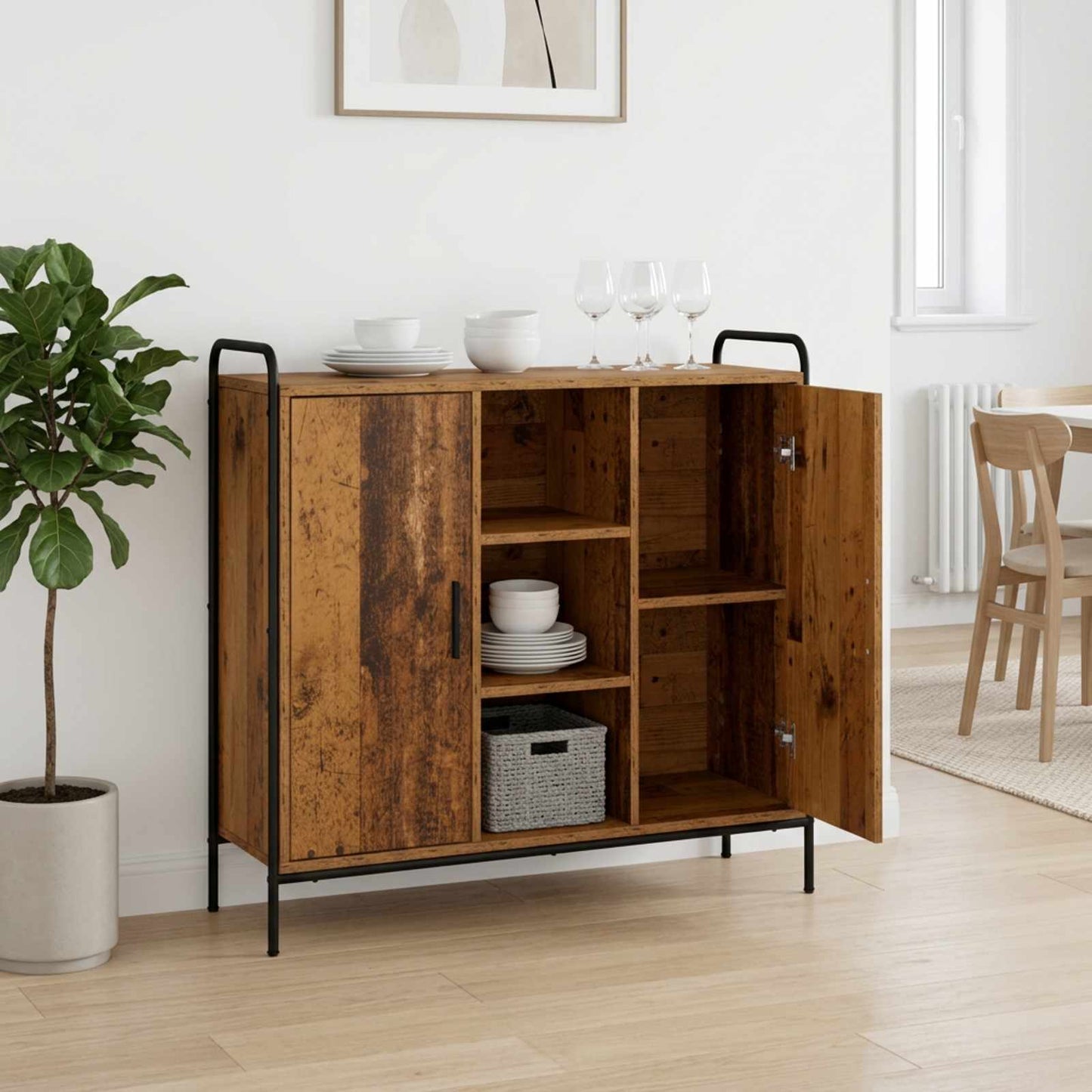 vidaXL Πλαϊνό γραφείο Παλαιωμένο ξύλο 97 x 33 x 81 εκ