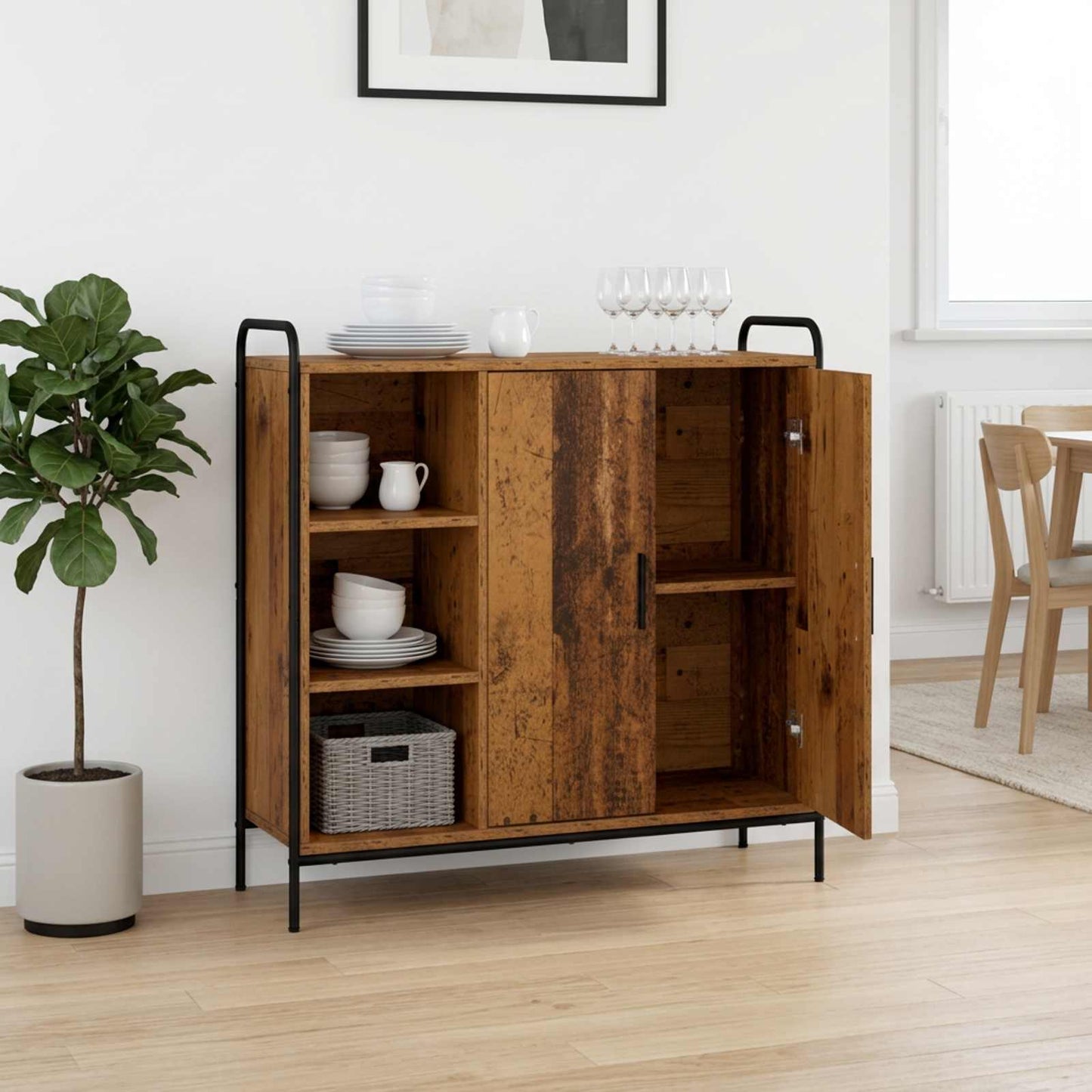 vidaXL Πλαϊνό γραφείο Παλαιωμένο ξύλο 97 x 33 x 81 εκ