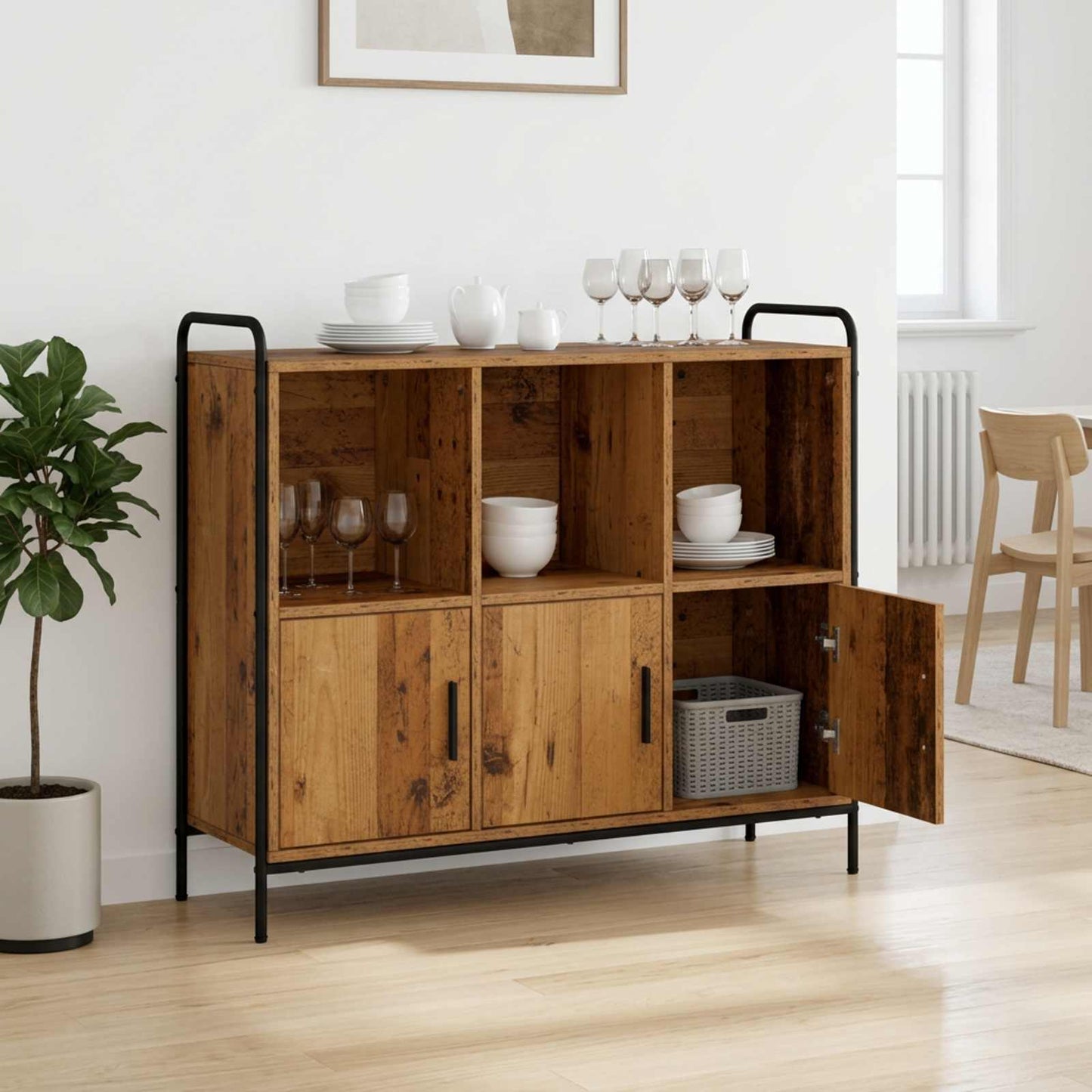 vidaXL Πλαϊνό γραφείο Παλαιωμένο ξύλο 97 x 33 x 81 εκ