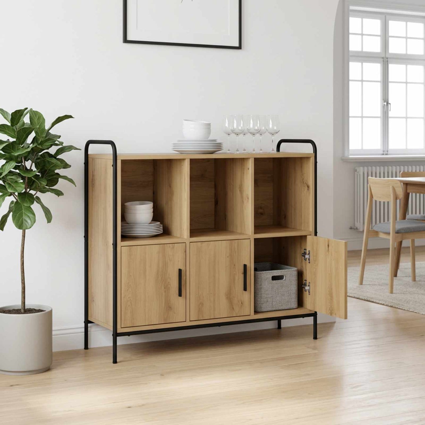 vidaXL Πλαϊνό γραφείο Artisan Δρυς 97 x 33 x 81 εκ Επεξεργασμένο Ξύλο