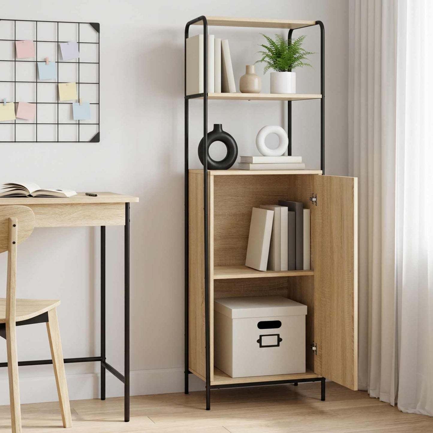 vidaXL Highboard Sonoma Δρυς 40 x 33 x 161 εκ Επεξεργασμένο Ξύλο