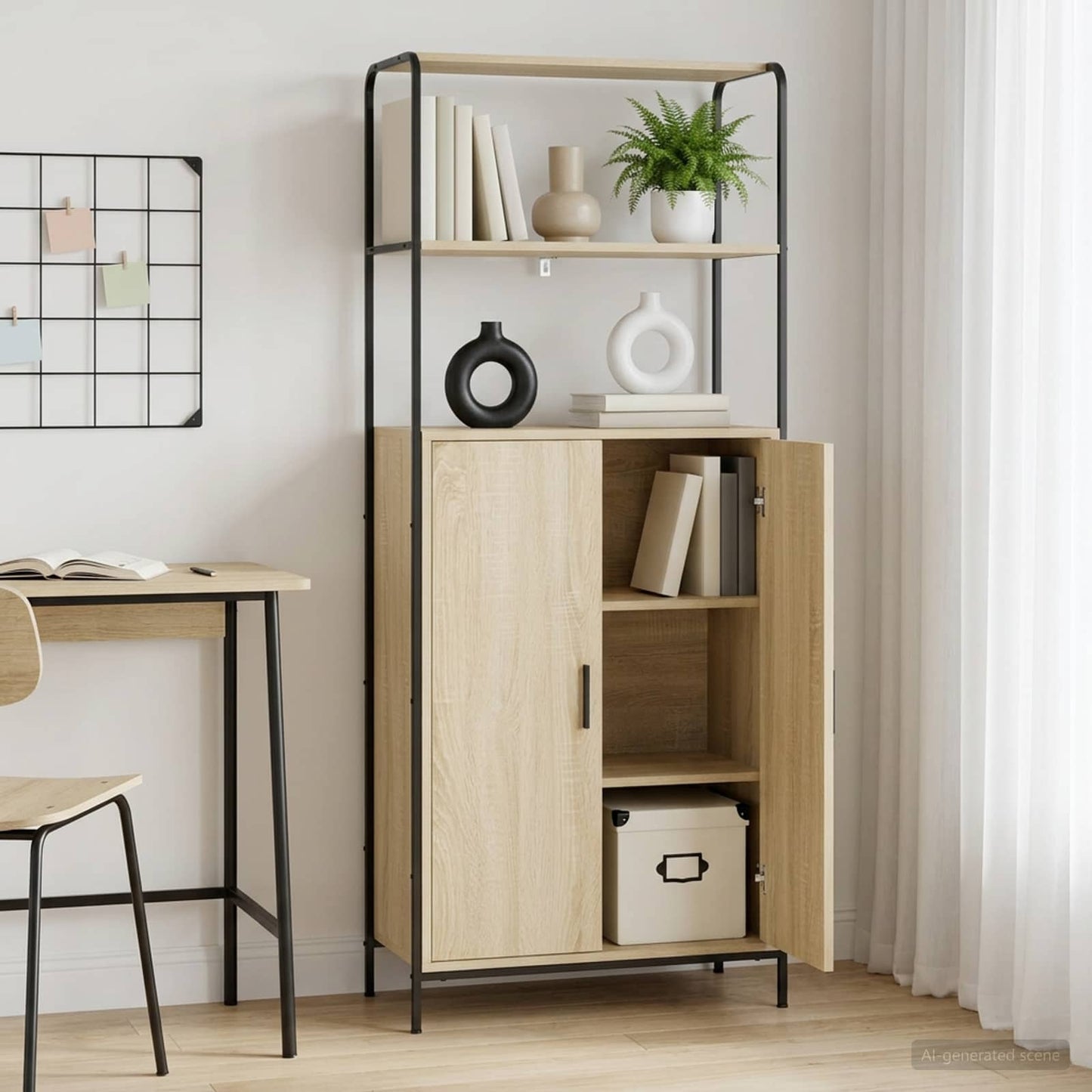vidaXL Highboard Sonoma Δρυς 40 x 33 x 161 εκ Επεξεργασμένο Ξύλο