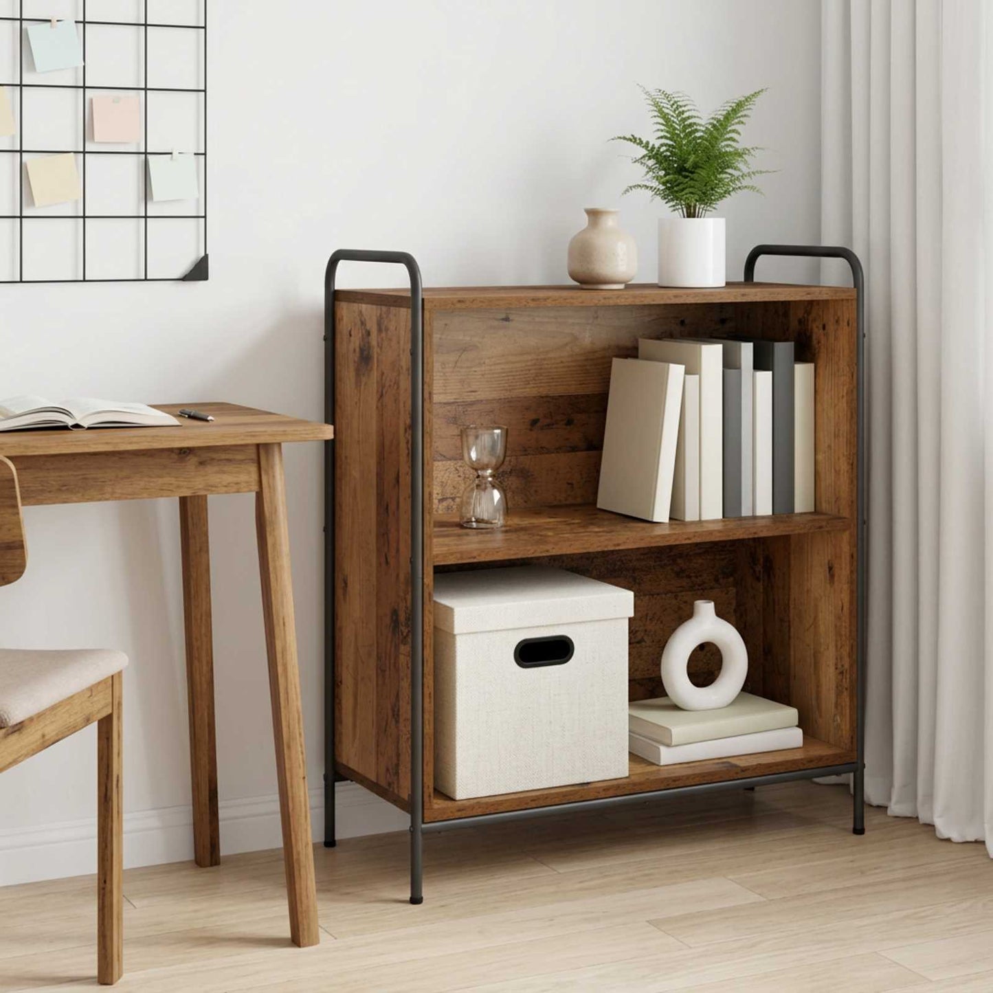 vidaXL Βιβλιοθήκη 80 x 33 x 80 εκ. Επεξεργασμένο Ξύλο Παλαιωμένο ξύλο