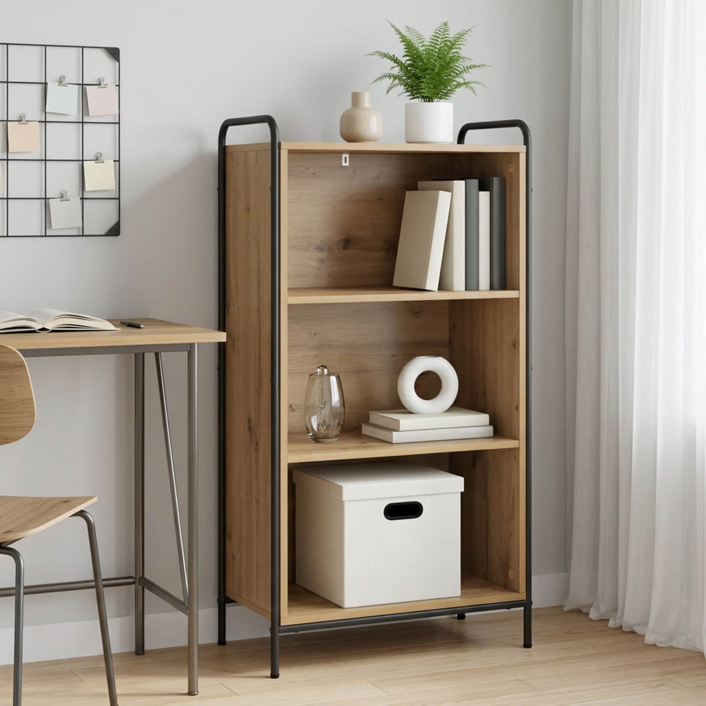 vidaXL Βιβλιοθήκη 55,5 x 33 x 174 εκ Επεξεργασμένο Ξύλο Artisan Δρυς