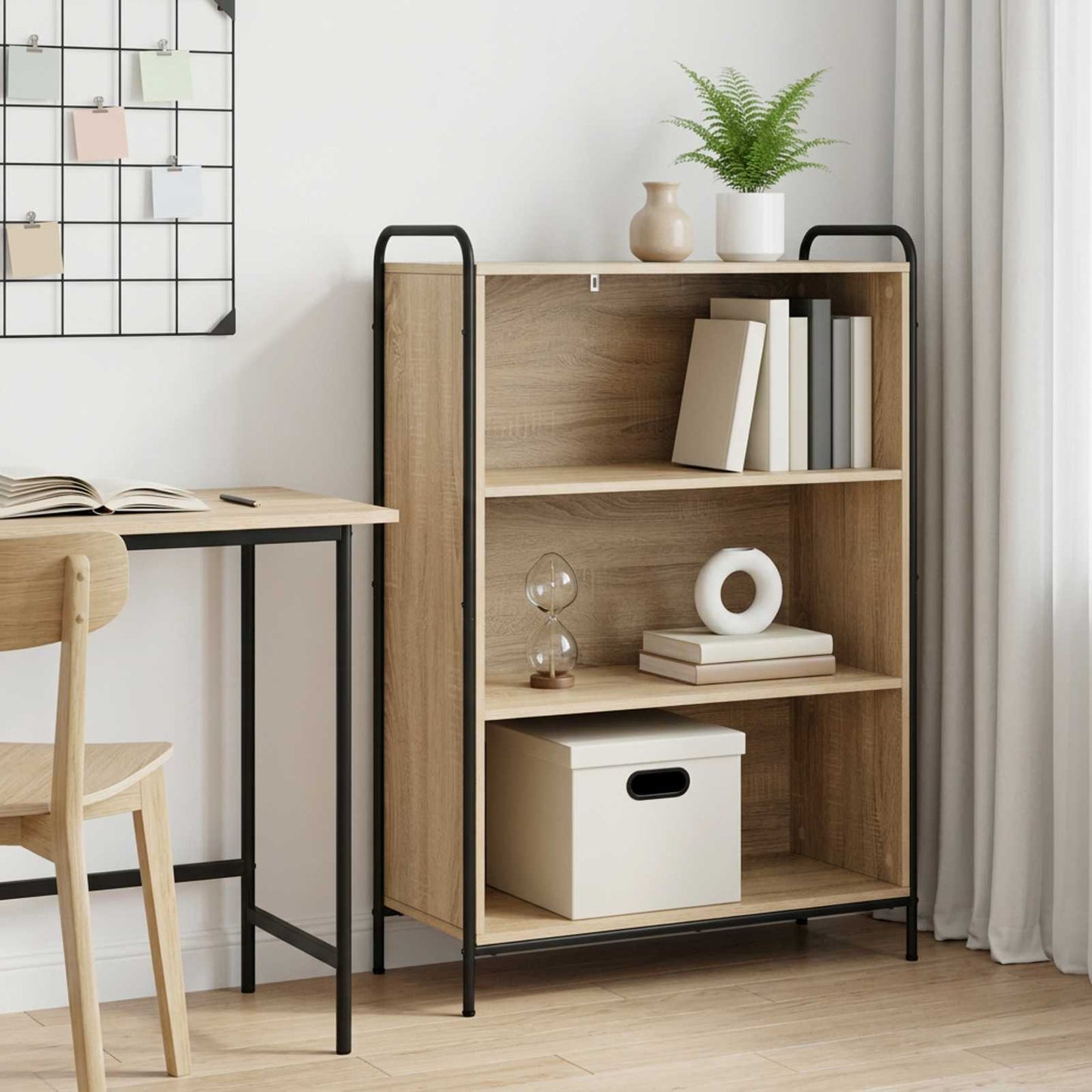 vidaXL Βιβλιοθήκη 55,5 x 33 x 174 εκ Επεξεργασμένο Ξύλο Sonoma Δρυς