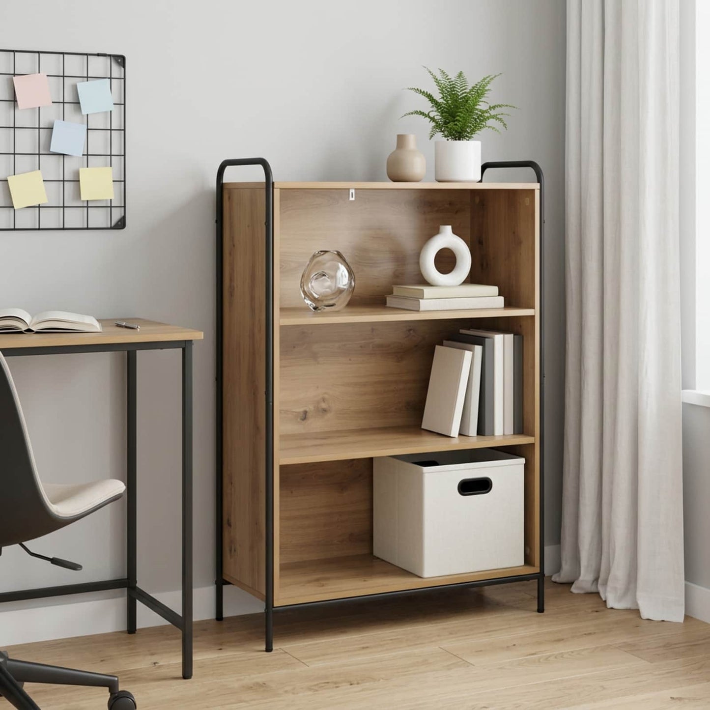 vidaXL Βιβλιοθήκη 55,5 x 33 x 174 εκ Επεξεργασμένο Ξύλο Artisan Δρυς