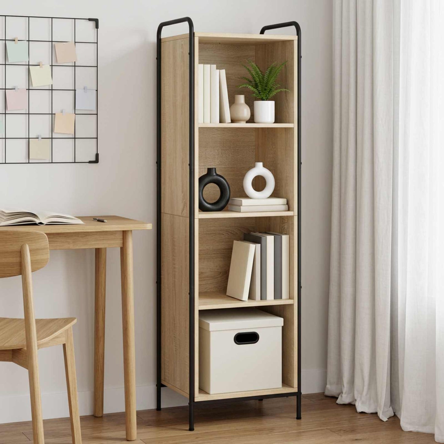 vidaXL Βιβλιοθήκη 55,5 x 33 x 174 εκ Επεξεργασμένο Ξύλο Sonoma Δρυς