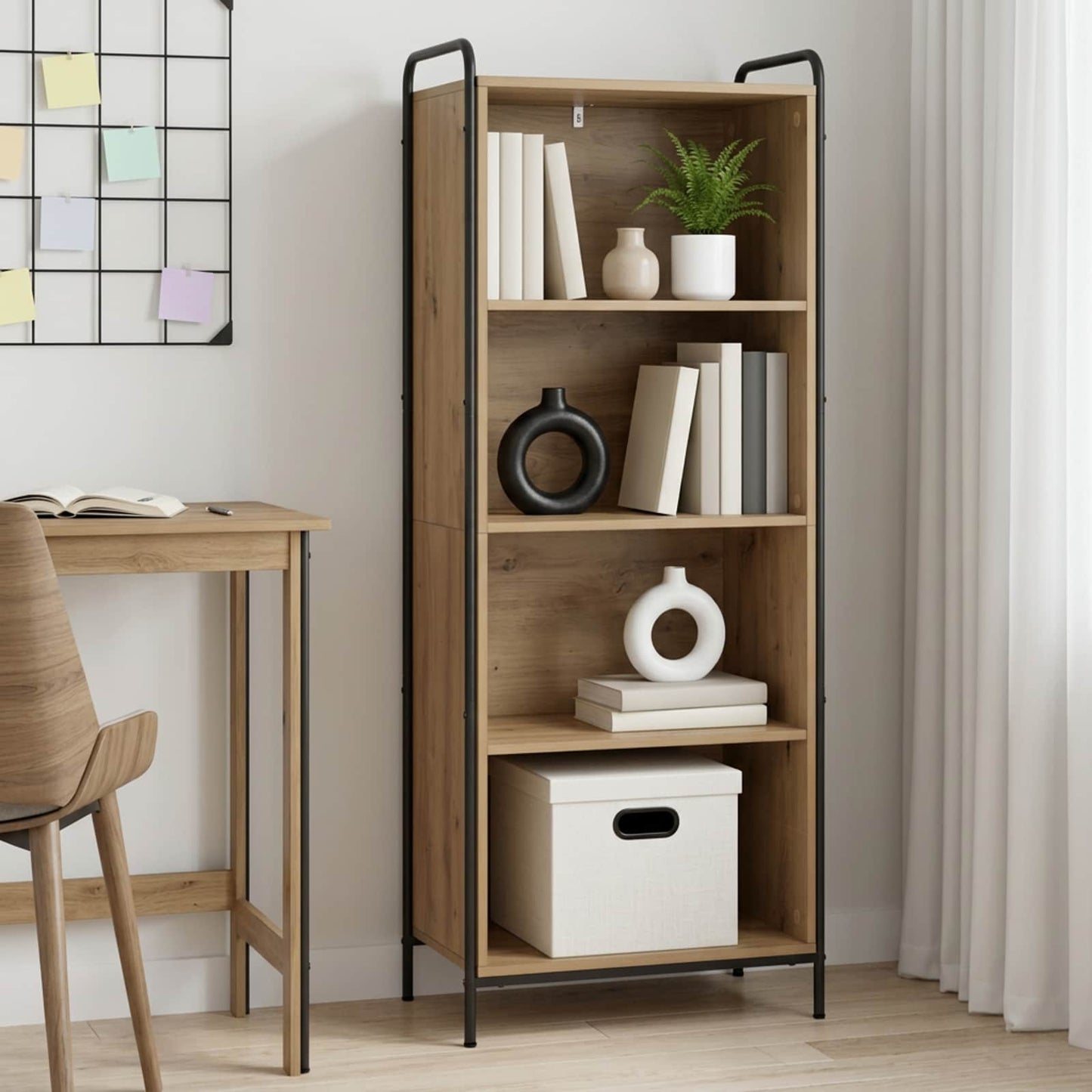 vidaXL Βιβλιοθήκη 55,5 x 33 x 174 εκ Επεξεργασμένο Ξύλο Artisan Δρυς
