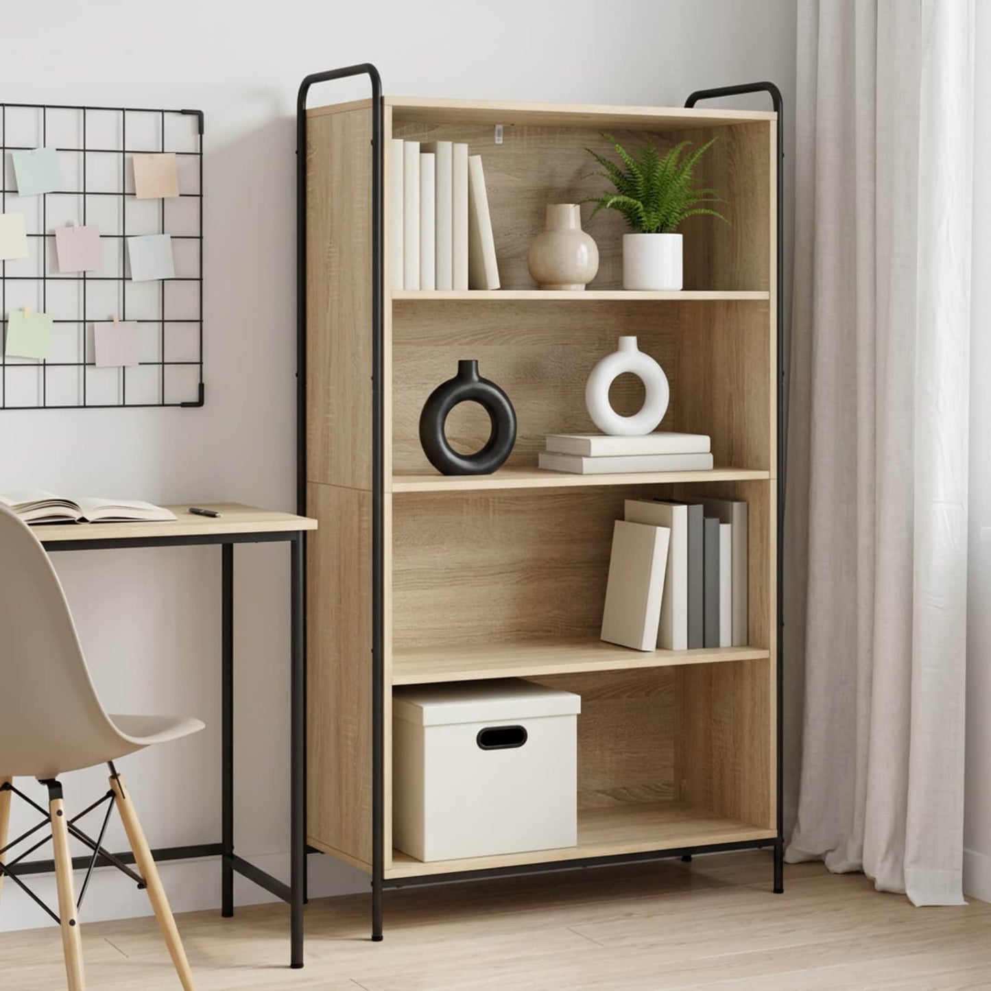 vidaXL Βιβλιοθήκη 55,5 x 33 x 174 εκ Επεξεργασμένο Ξύλο Sonoma Δρυς