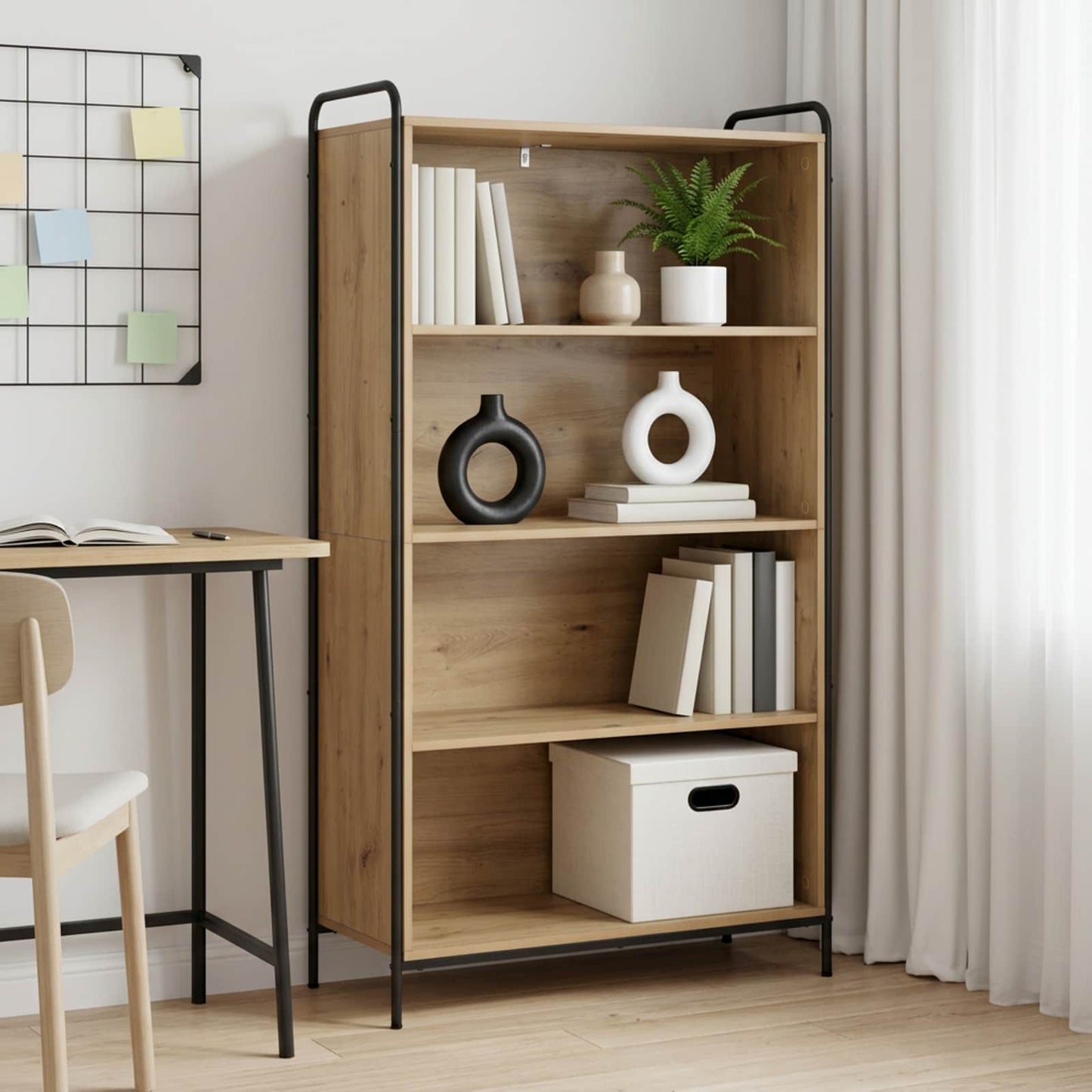vidaXL Βιβλιοθήκη 55,5 x 33 x 174 εκ Επεξεργασμένο Ξύλο Artisan Δρυς
