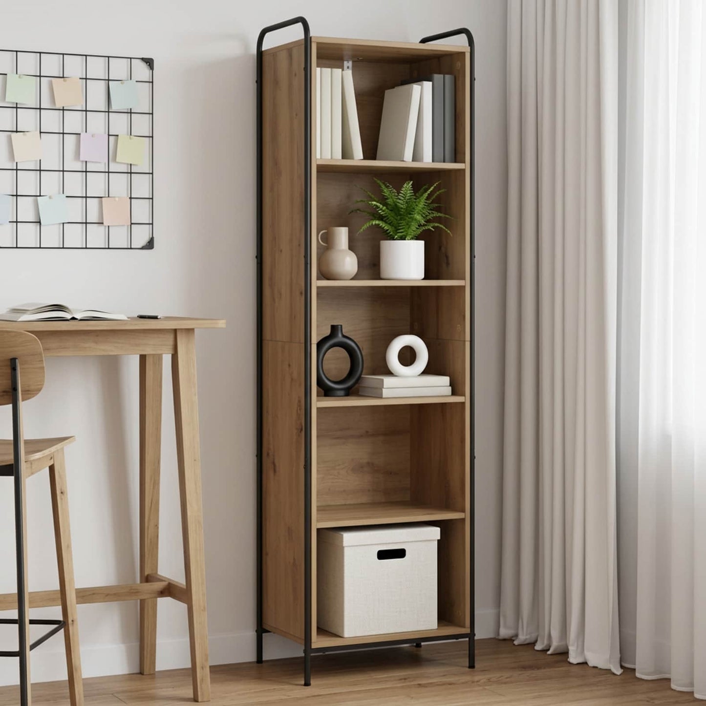 vidaXL Βιβλιοθήκη 55,5 x 33 x 174 εκ Επεξεργασμένο Ξύλο Artisan Δρυς