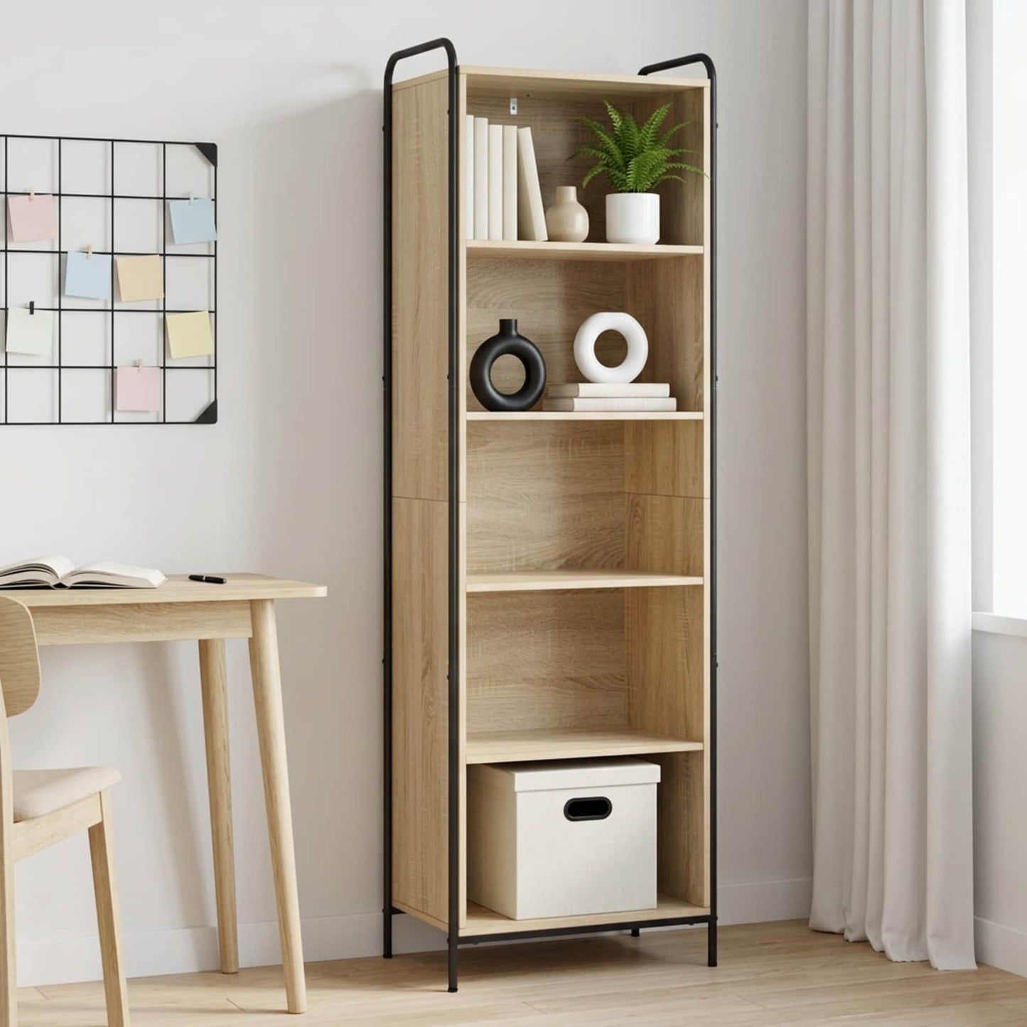 vidaXL Βιβλιοθήκη 55,5 x 33 x 174 εκ Επεξεργασμένο Ξύλο Sonoma Δρυς