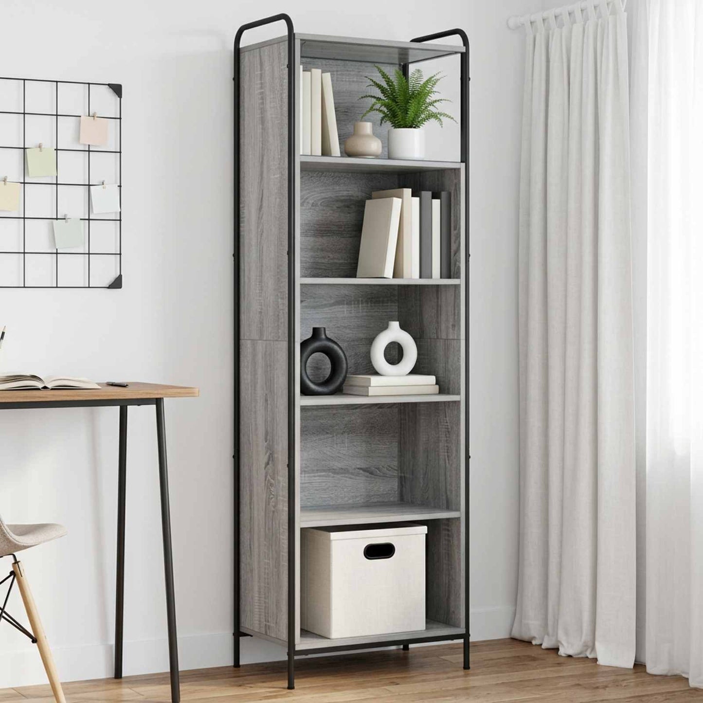 vidaXL Βιβλιοθήκη 55,5 x 33 x 174 εκ Επεξεργασμένο Ξύλο Γκρι Sonoma